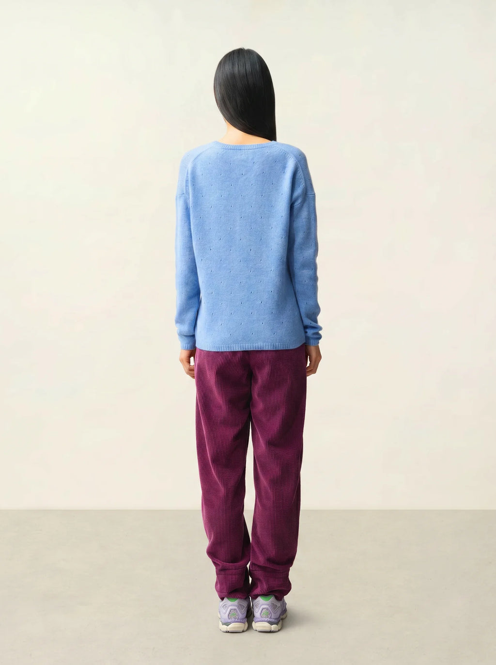 DOTY Pullover V-Ausschnitt 4-fädig Himmelblau