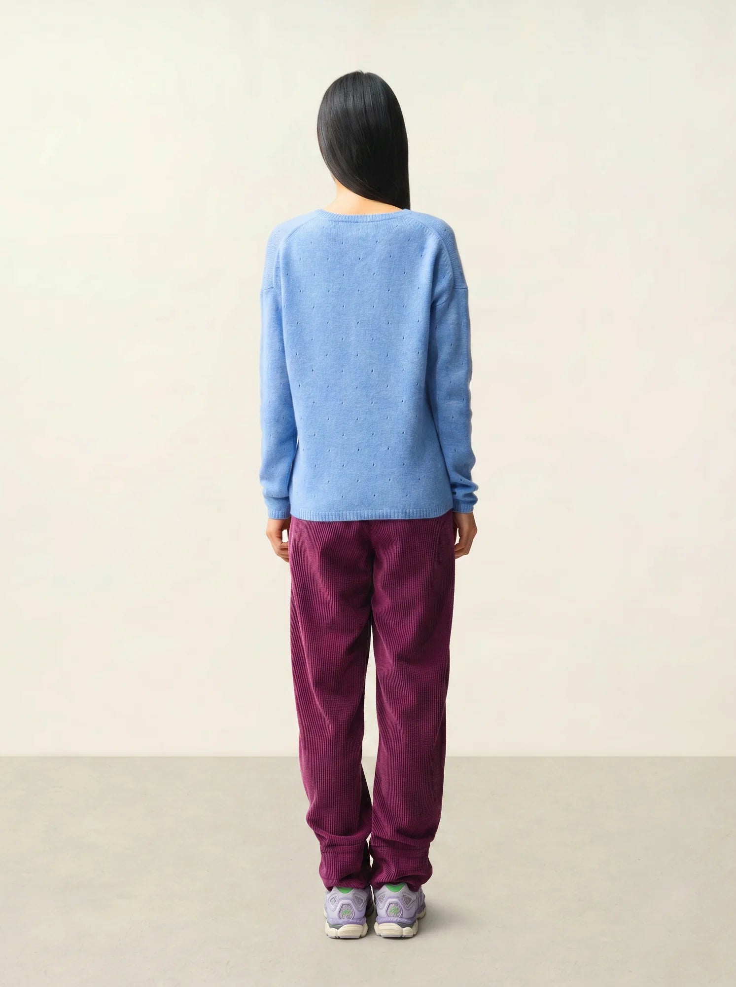 DOTY Pullover V-Ausschnitt 4-fädig Himmelblau