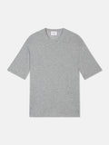 MAYA t-shirt col rond gris souris chiné 100% cachemire