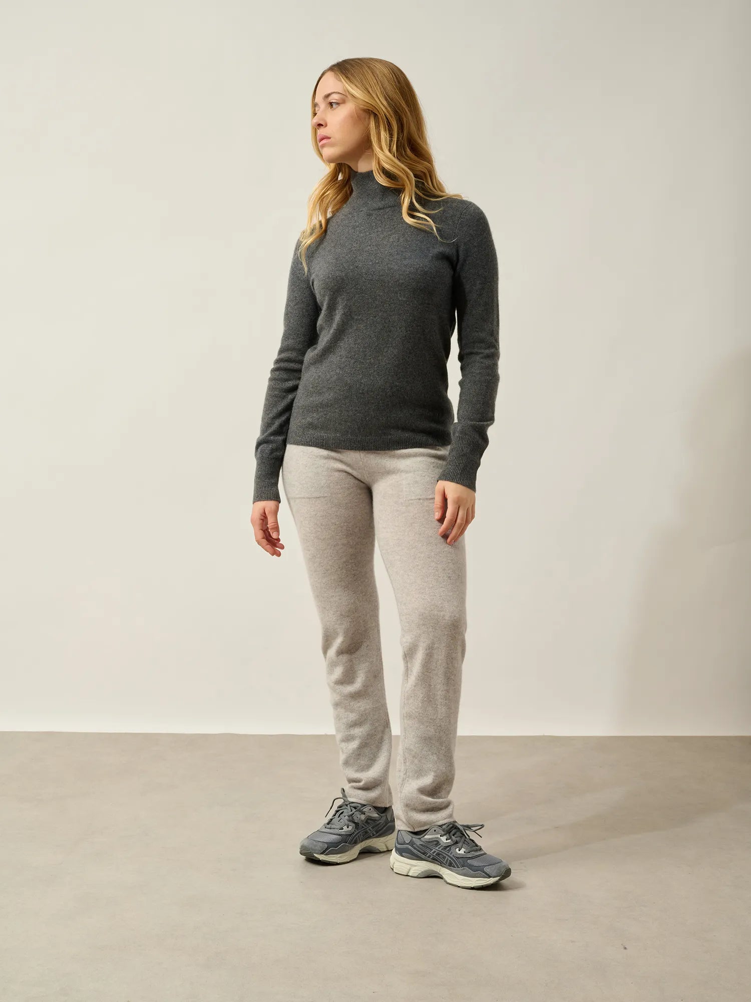 EILEEN pullover stehkragen anthrazit meliert