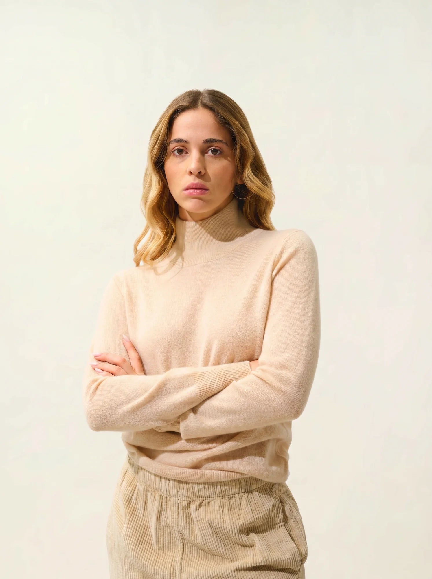 EILEEN pullover stehkragen sand