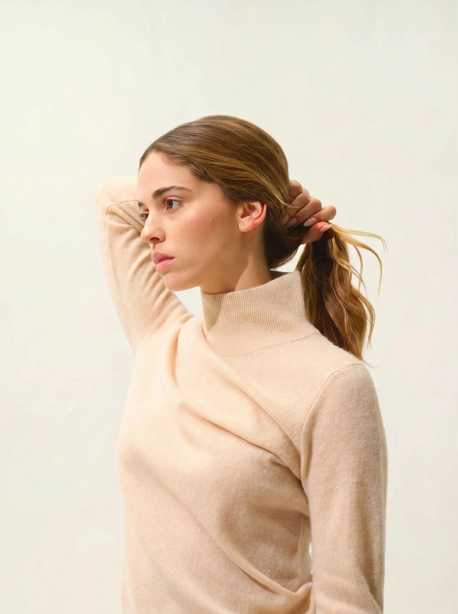 EILEEN pullover stehkragen sand