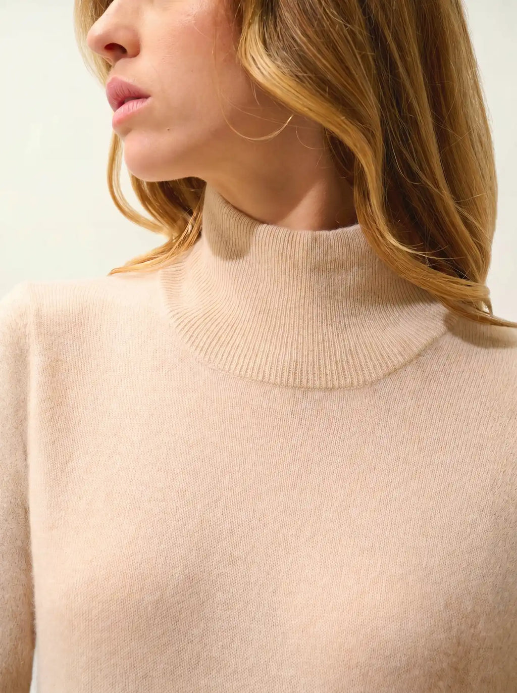 EILEEN pullover stehkragen sand