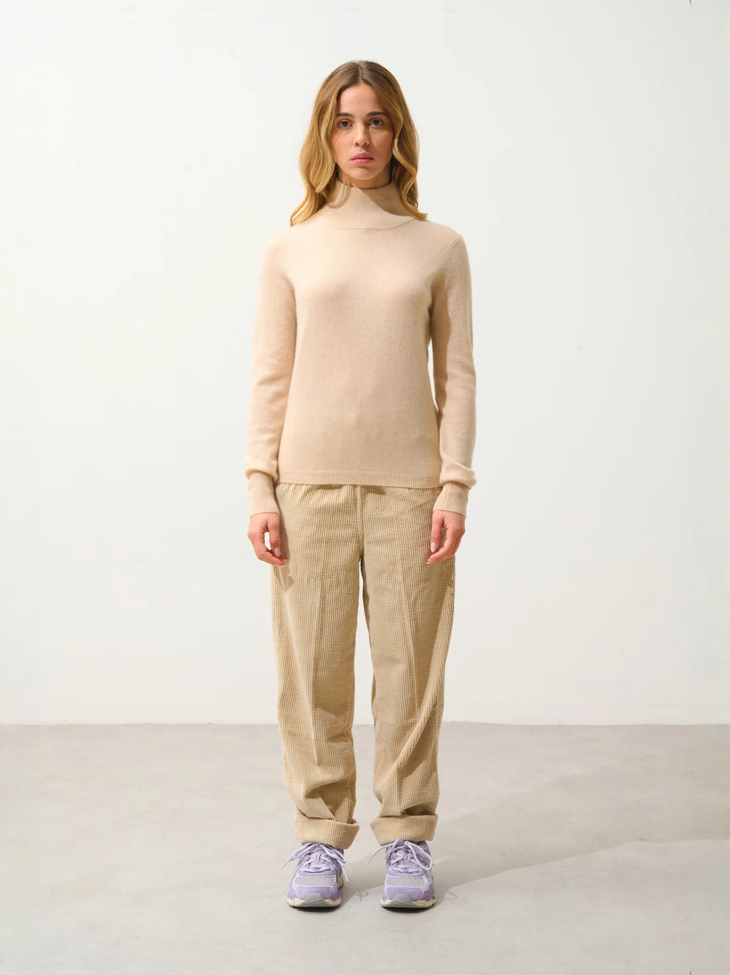 EILEEN pullover stehkragen sand