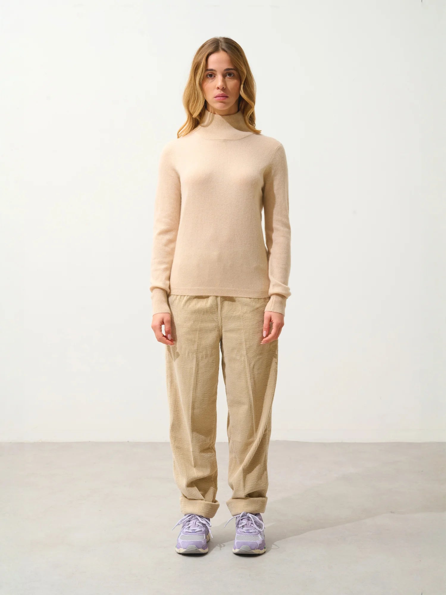 EILEEN pullover stehkragen sand