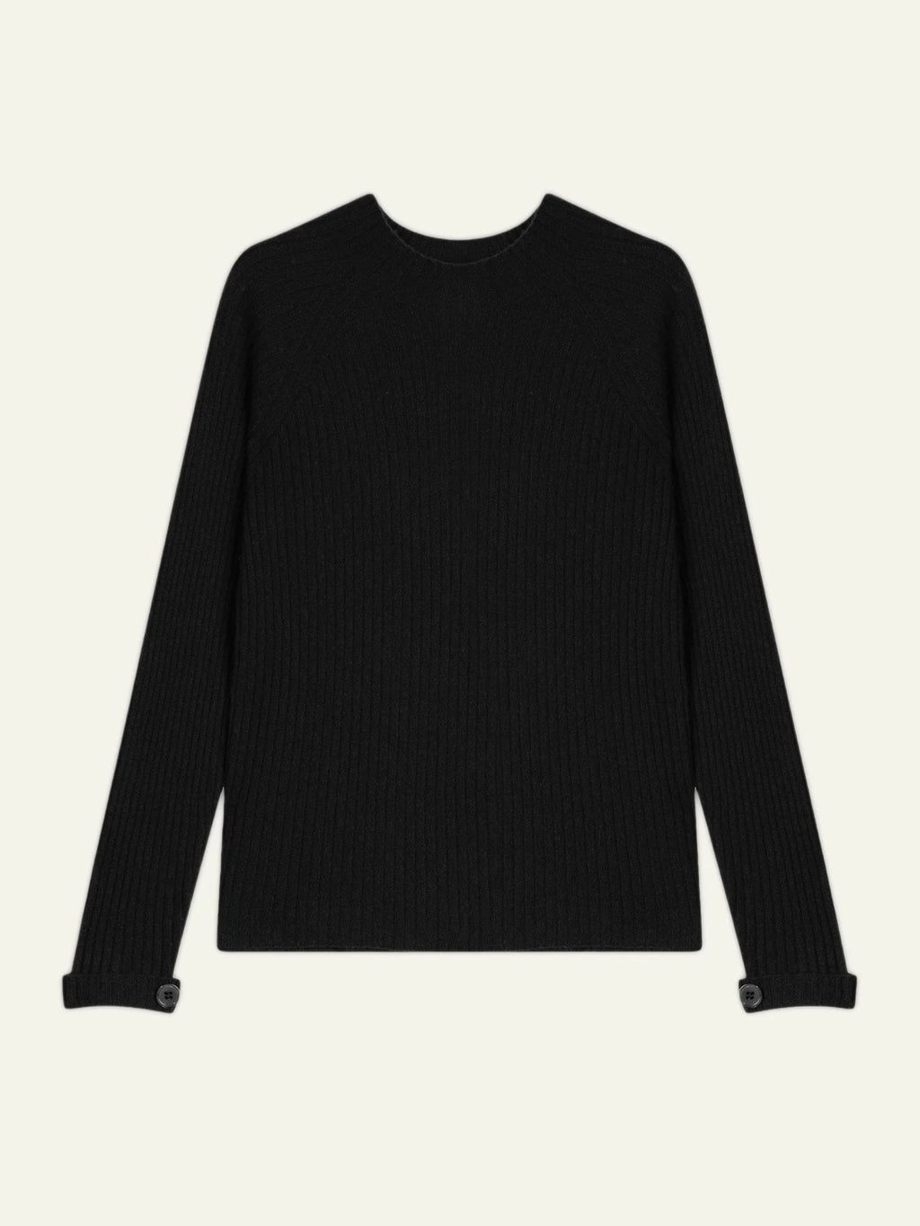 ASSIA pull col montant boutons poignets noir