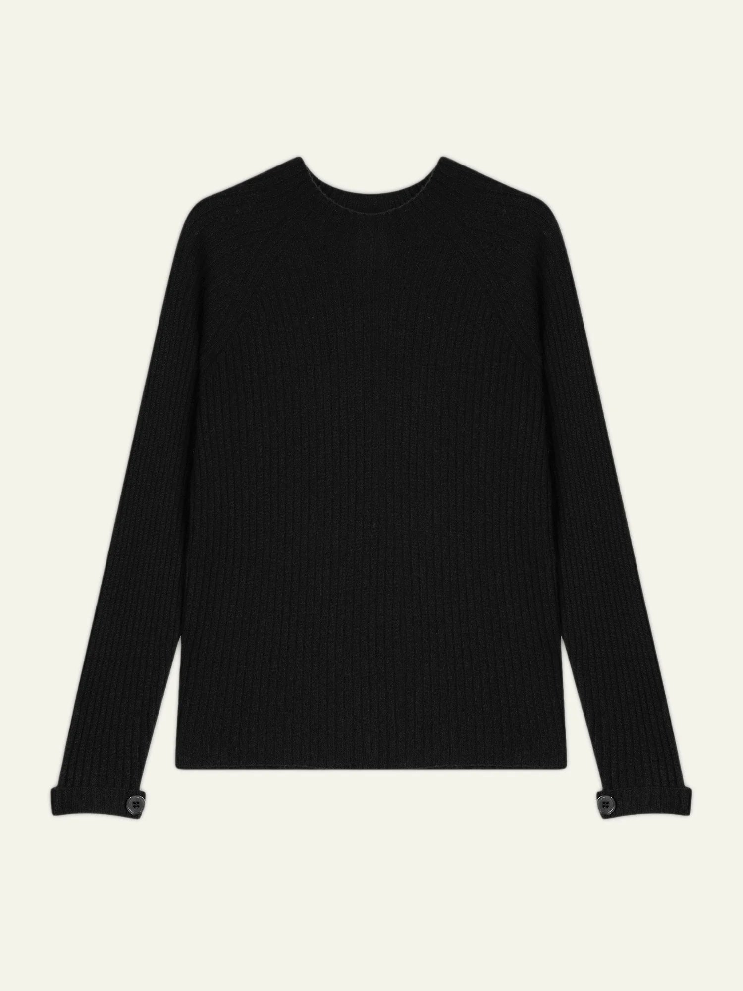 ASSIA pull col montant boutons poignets noir