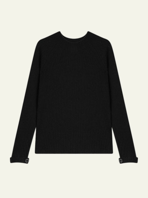 ASSIA sweater mock neck boutons poignets black