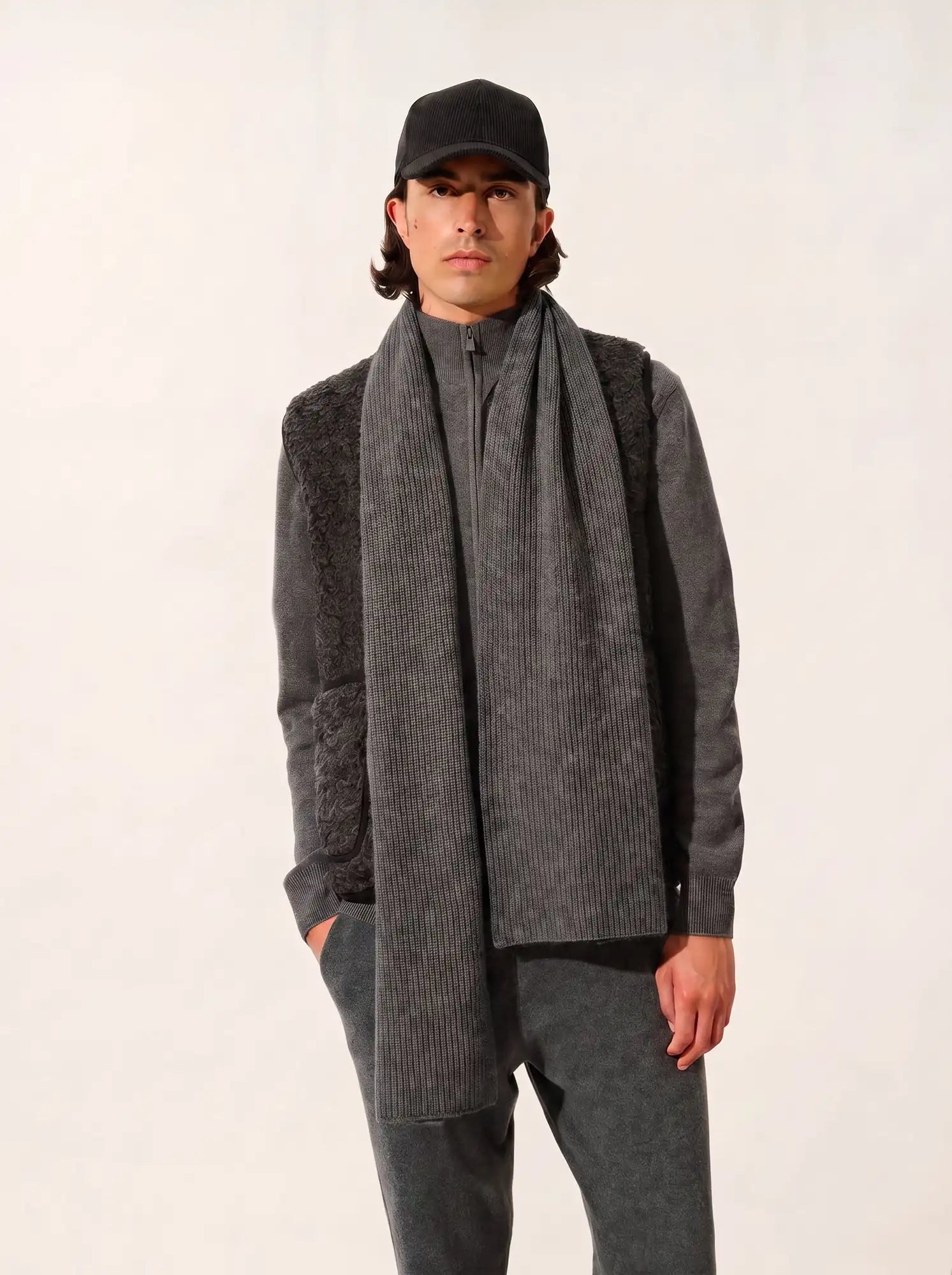 APOLLINE écharpe 4 fils anthracite chiné
