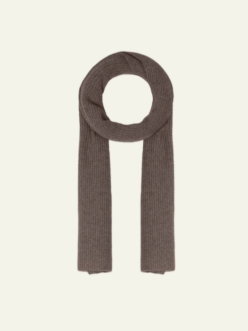 APOLLINE Scarf 4 Ply Taupe and Dusty Pink