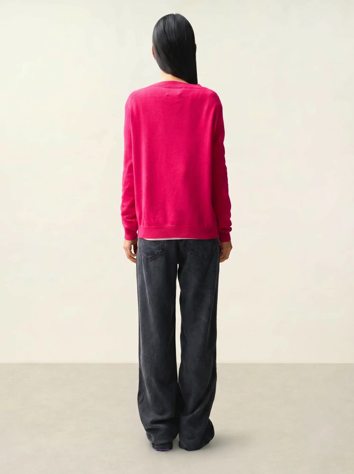 SAVANNAH pull col V fuchsia