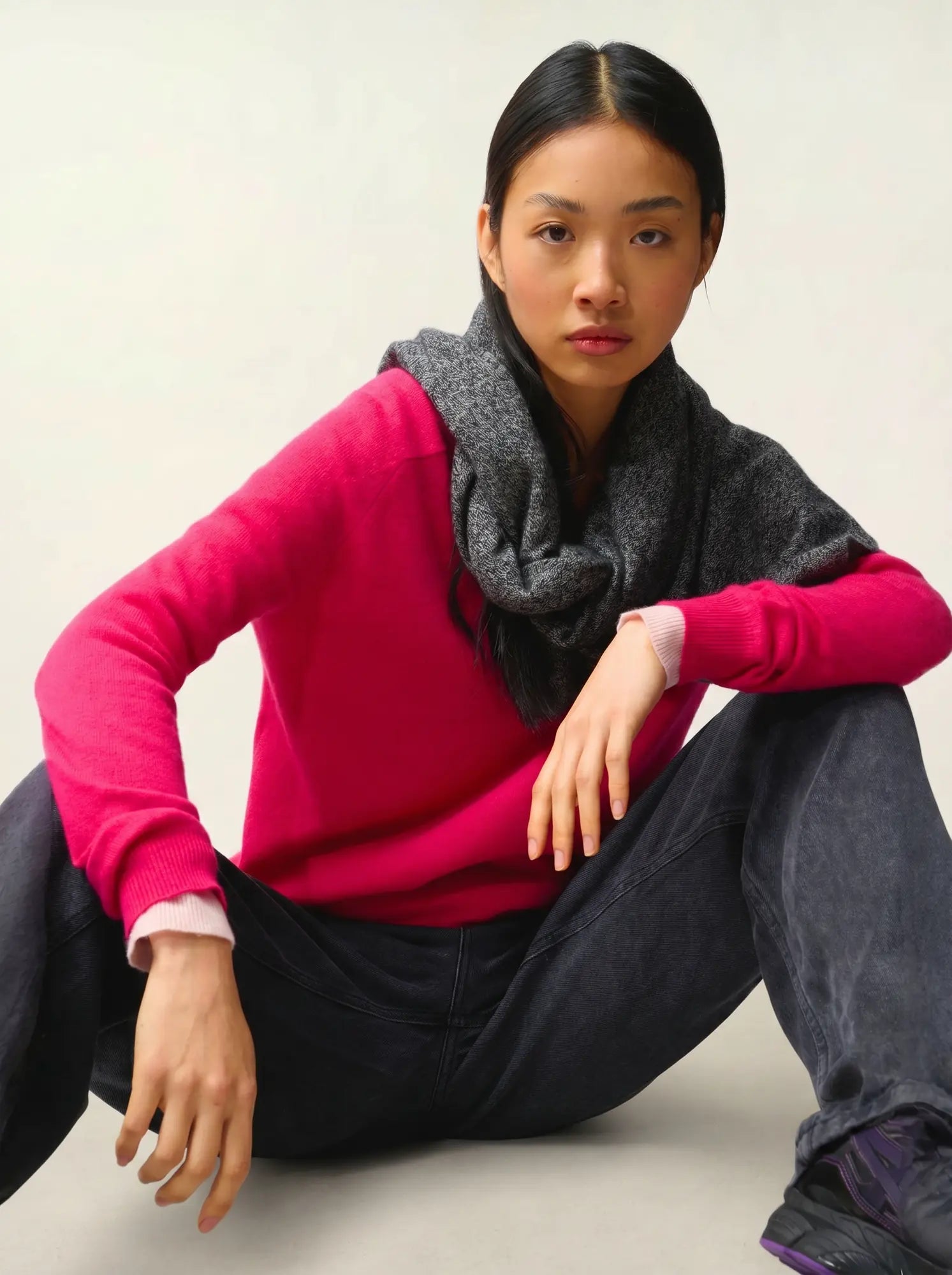 SAVANNAH pull col V fuchsia