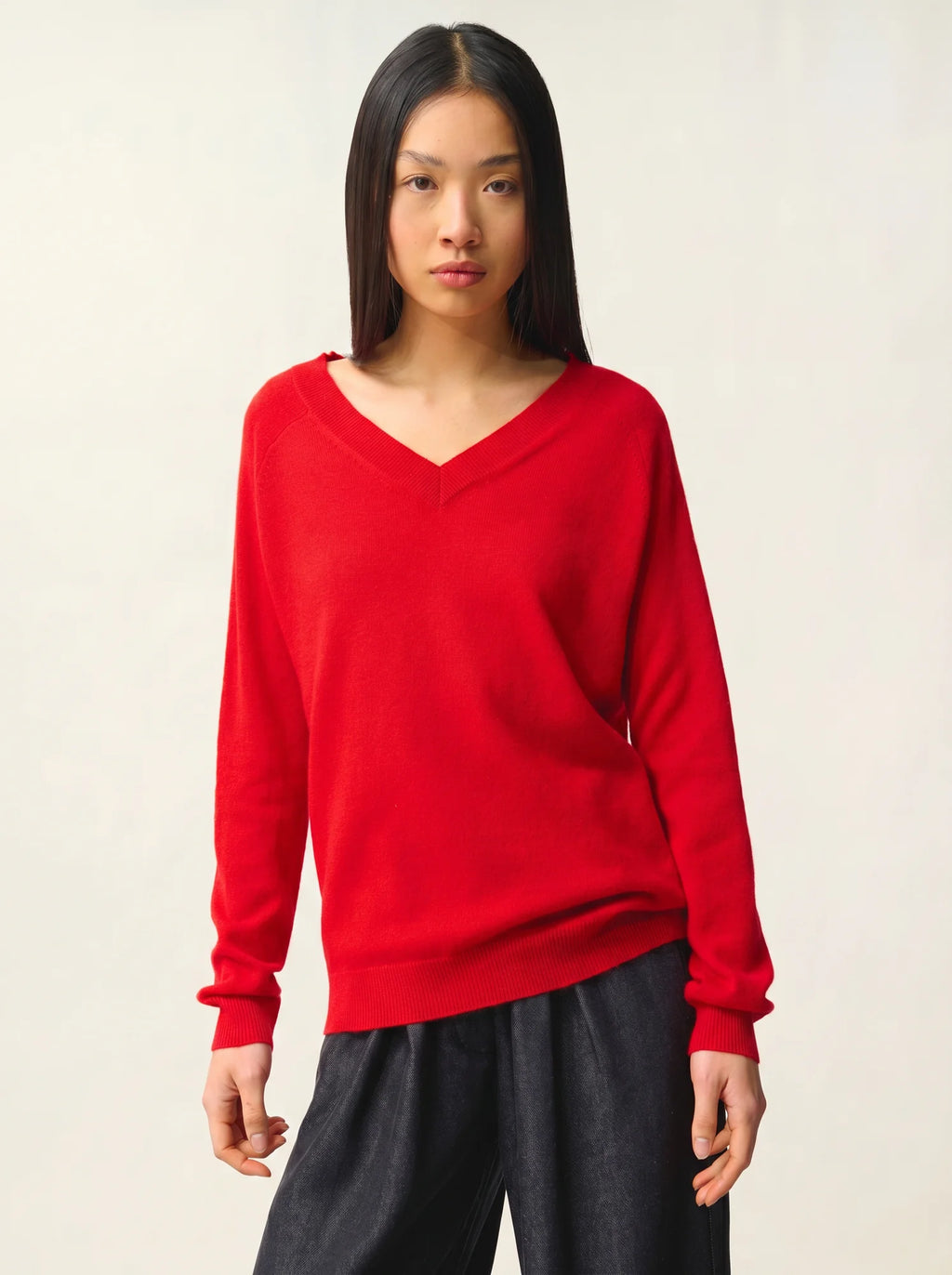 SAVANNAH pullover v-ausschnitt rot