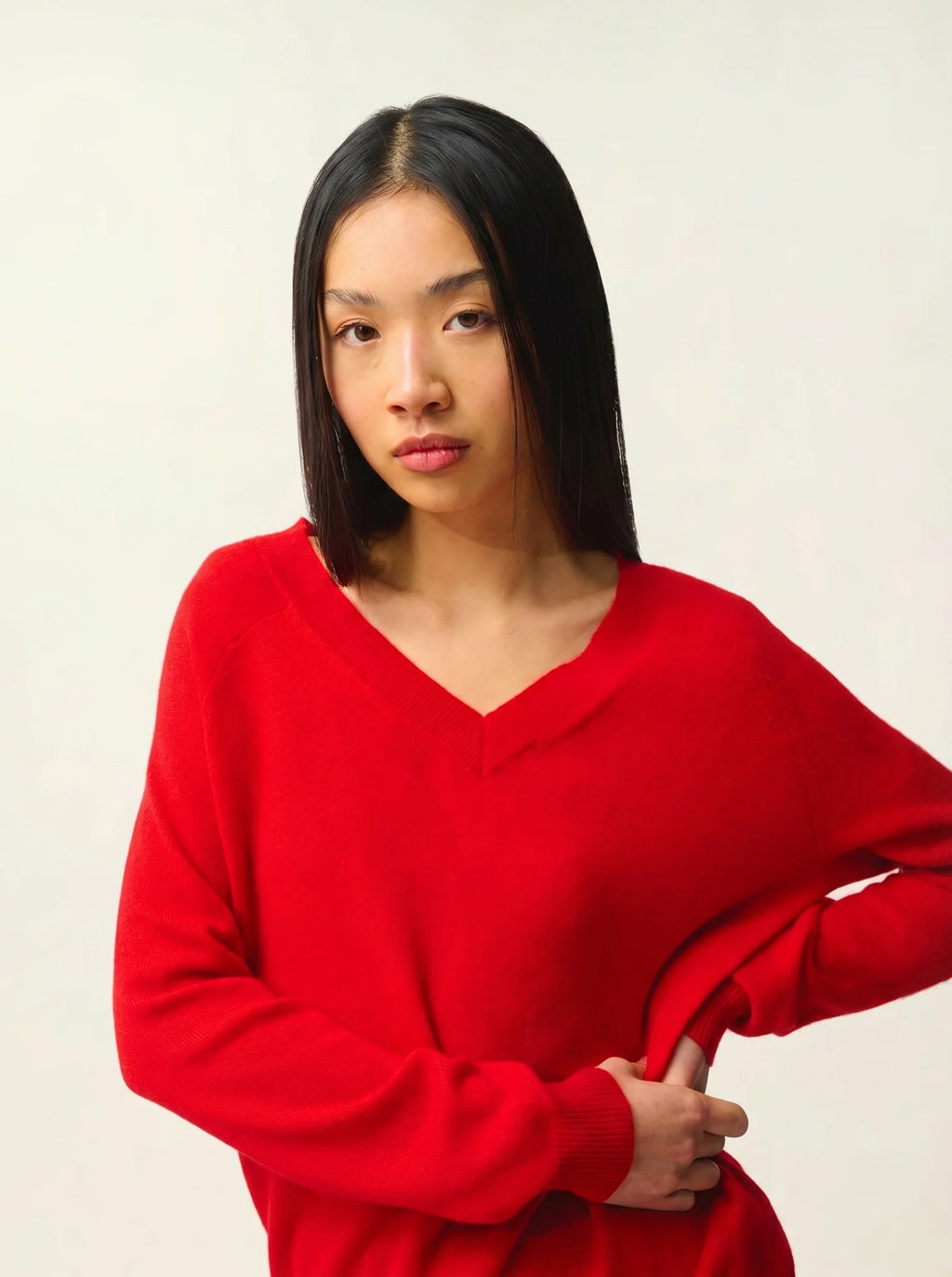 SAVANNAH pullover v-ausschnitt rot