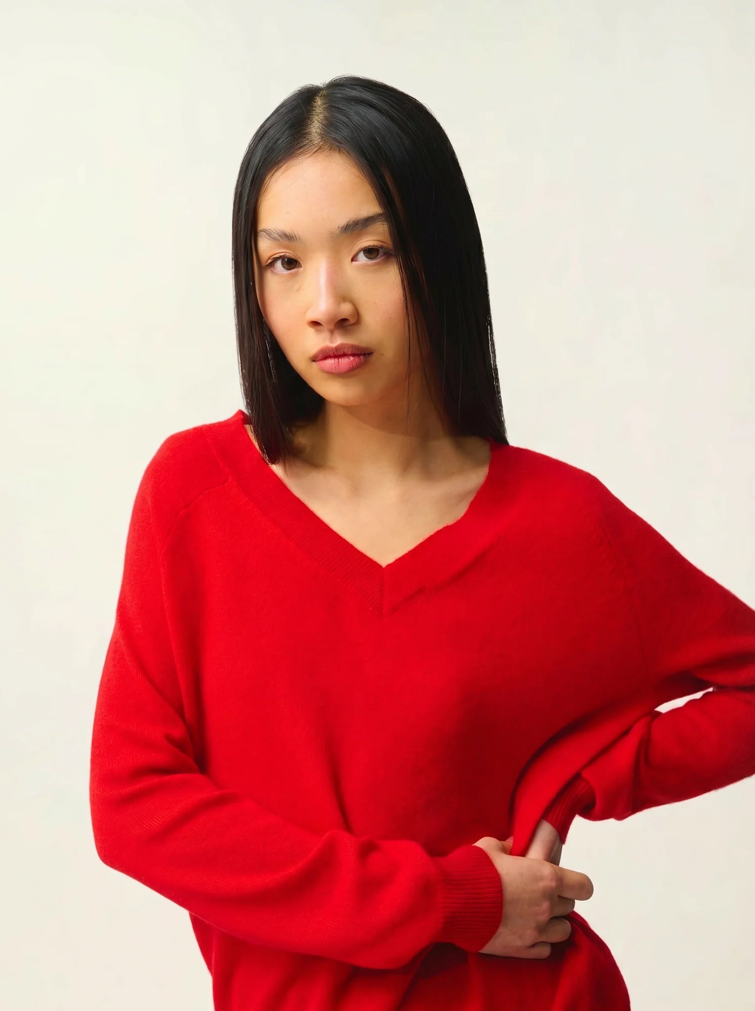 SAVANNAH pullover v-ausschnitt rot