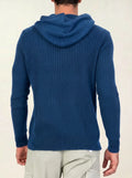 BENDT pullover mit kapuze 4-fädig blau meliert