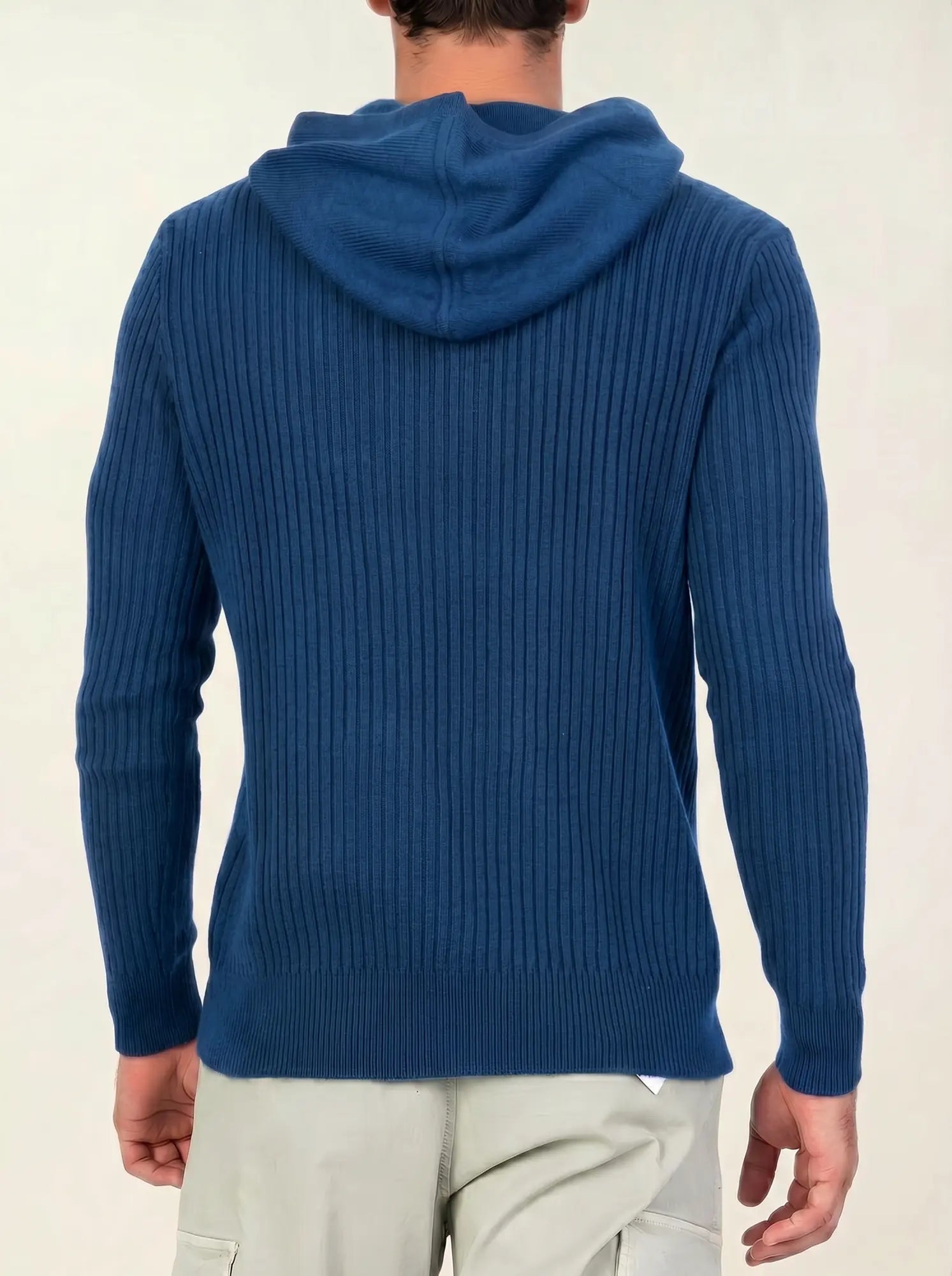 BENDT pullover mit kapuze 4-fädig blau meliert
