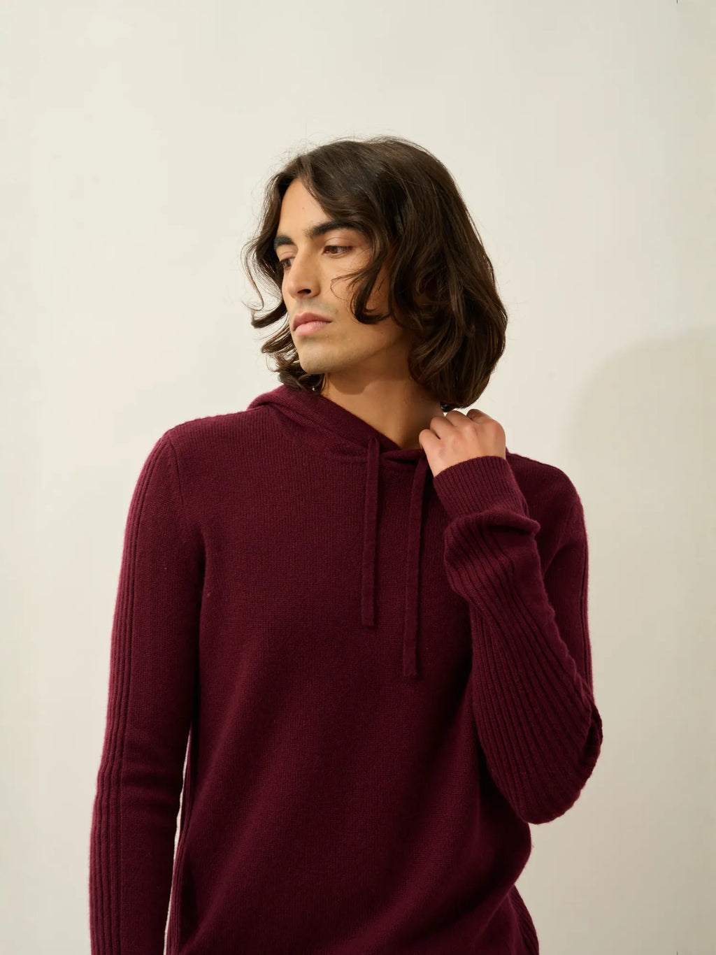 BENDT pullover mit kapuze 4-fädig brombeere