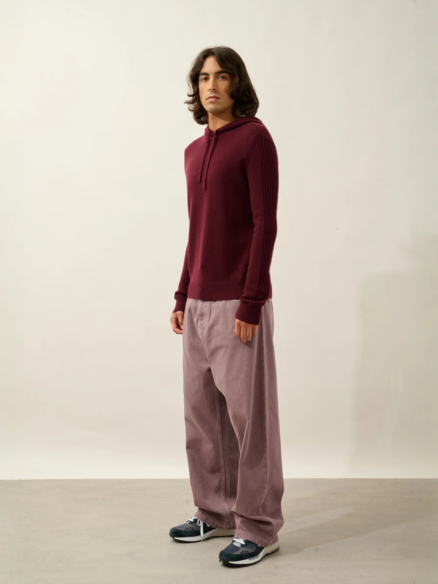 BENDT pullover mit kapuze 4-fädig brombeere