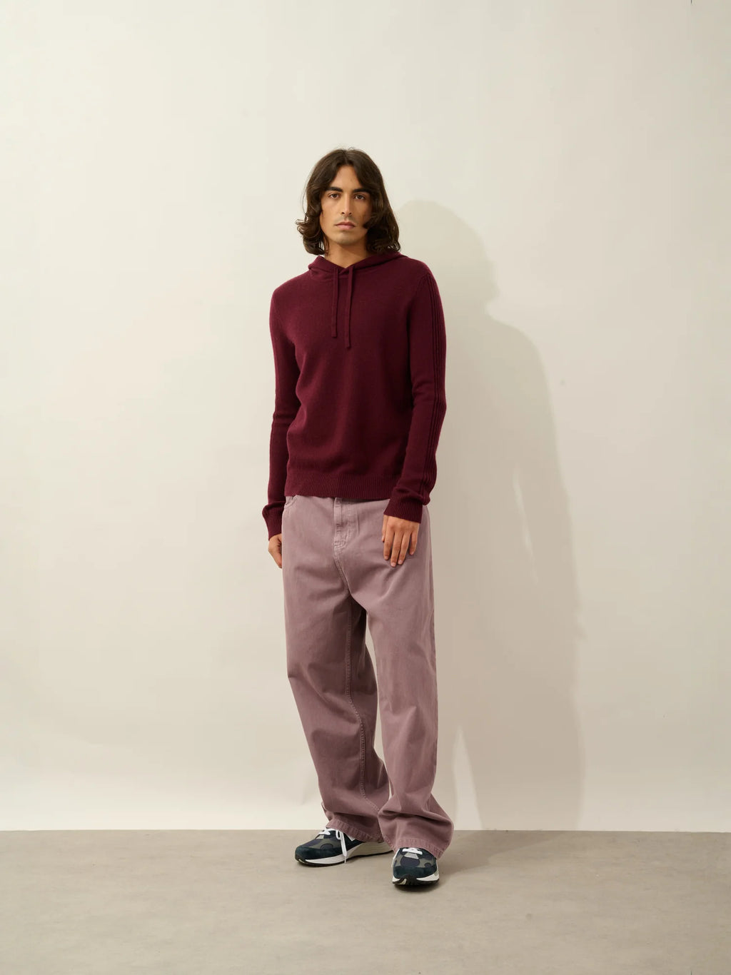 BENDT pullover mit kapuze 4-fädig brombeere