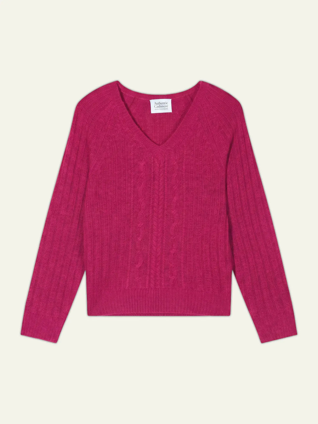 INDIRA pullover v-ausschnitt 6-fädig fuchsia