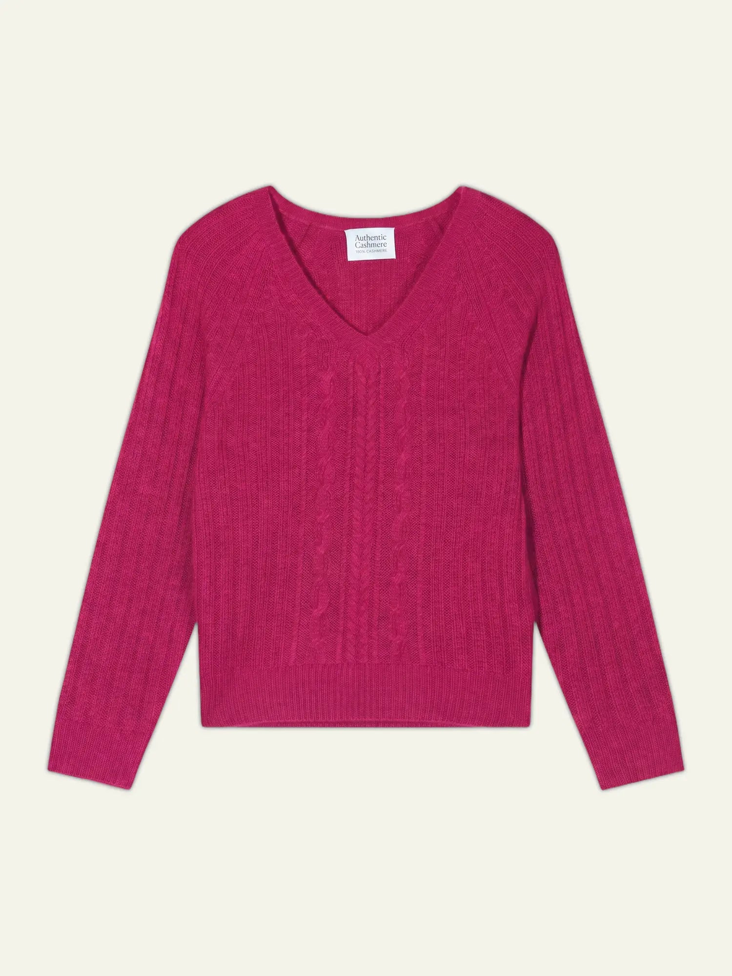 INDIRA pullover v-ausschnitt 6-fädig fuchsia
