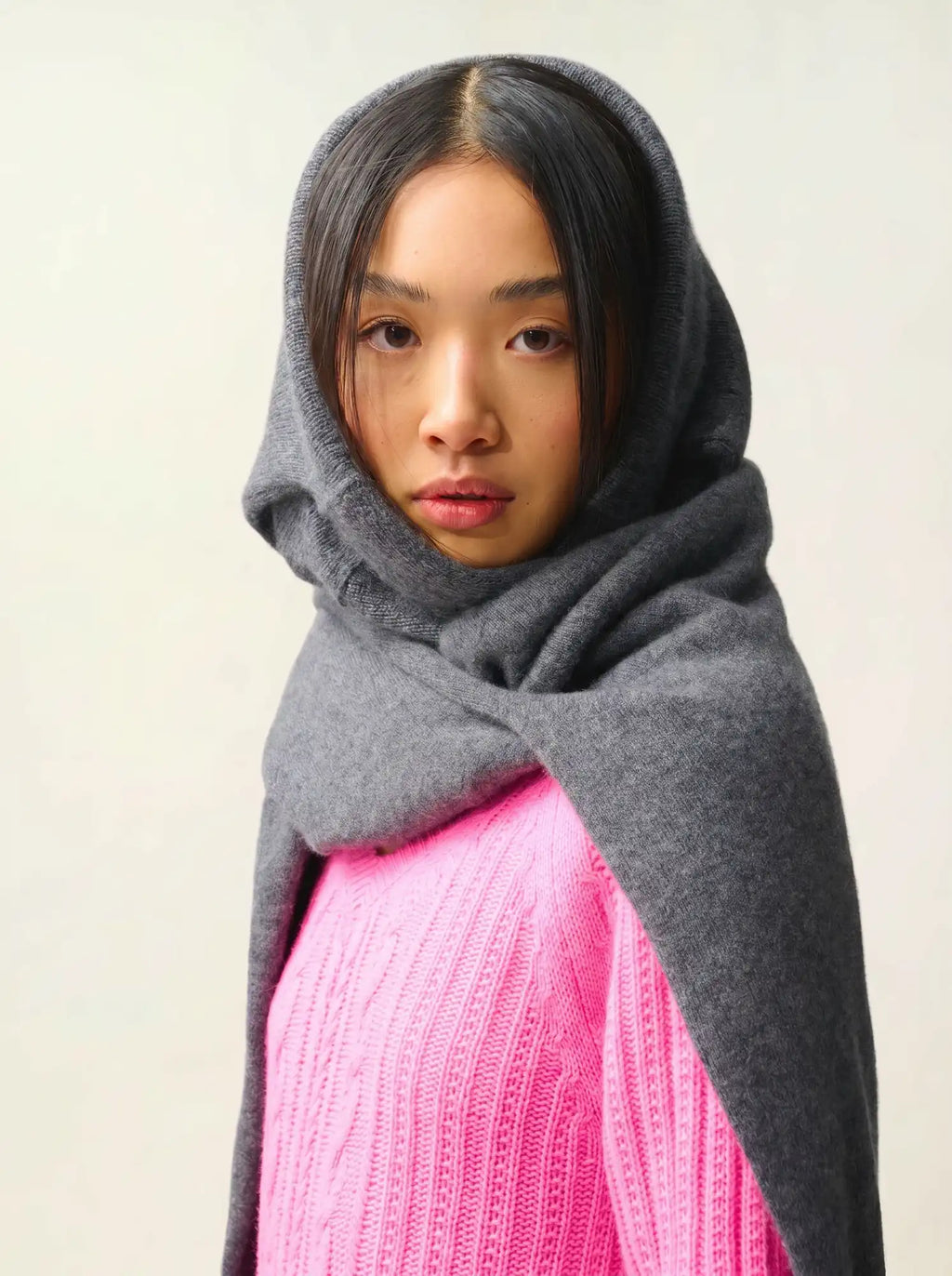 INDIRA pullover v-ausschnitt 6-fädig rosa neon