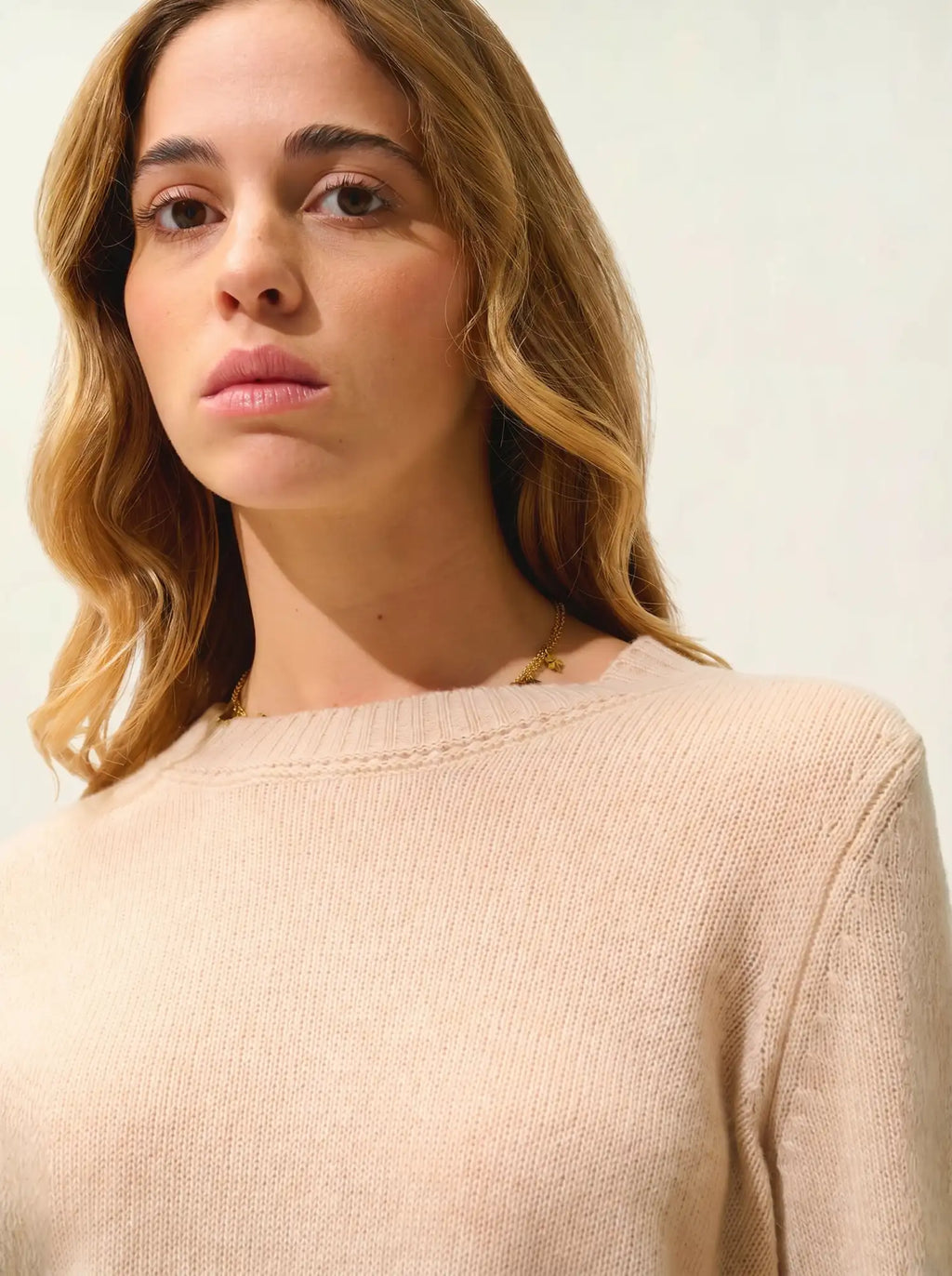 JETSAN sweater crew neck 4 ply sand
