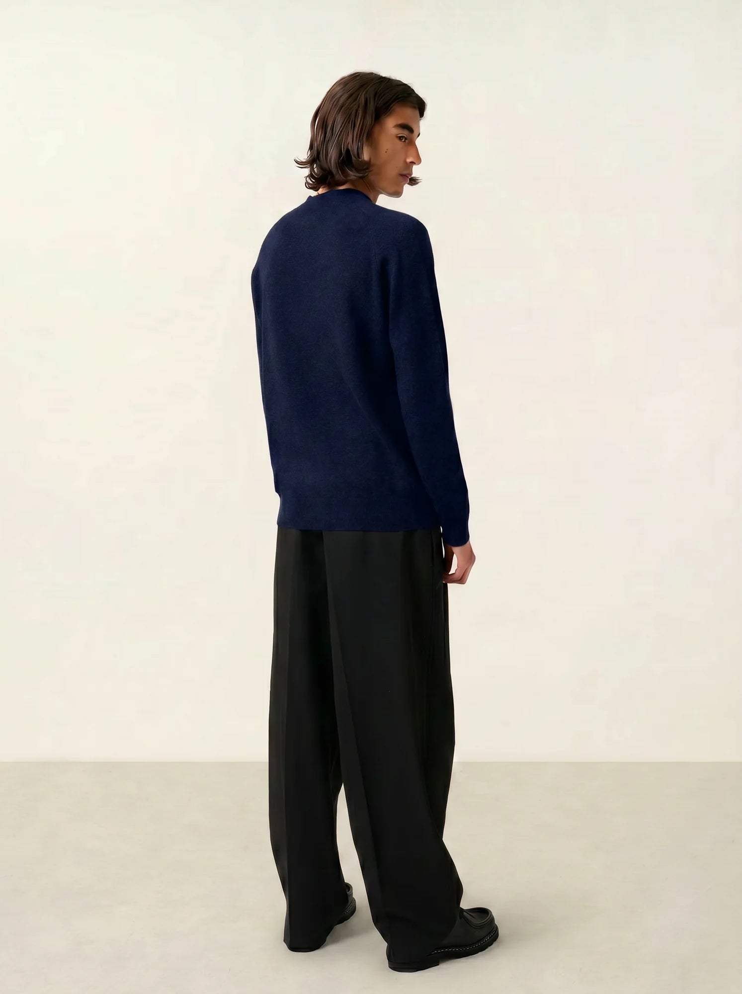 KUNDUM sweater mock neck navy