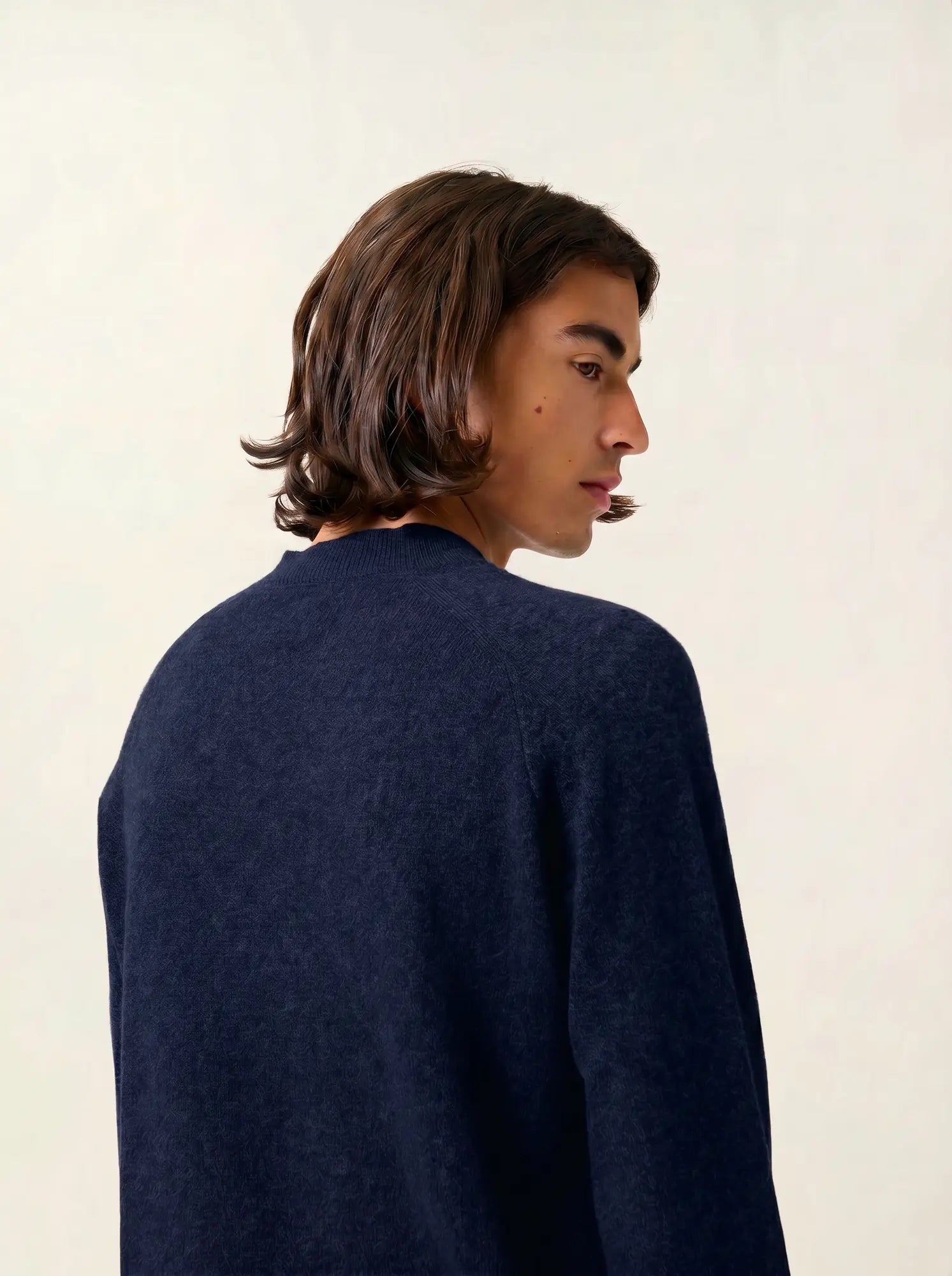 KUNDUM sweater mock neck navy