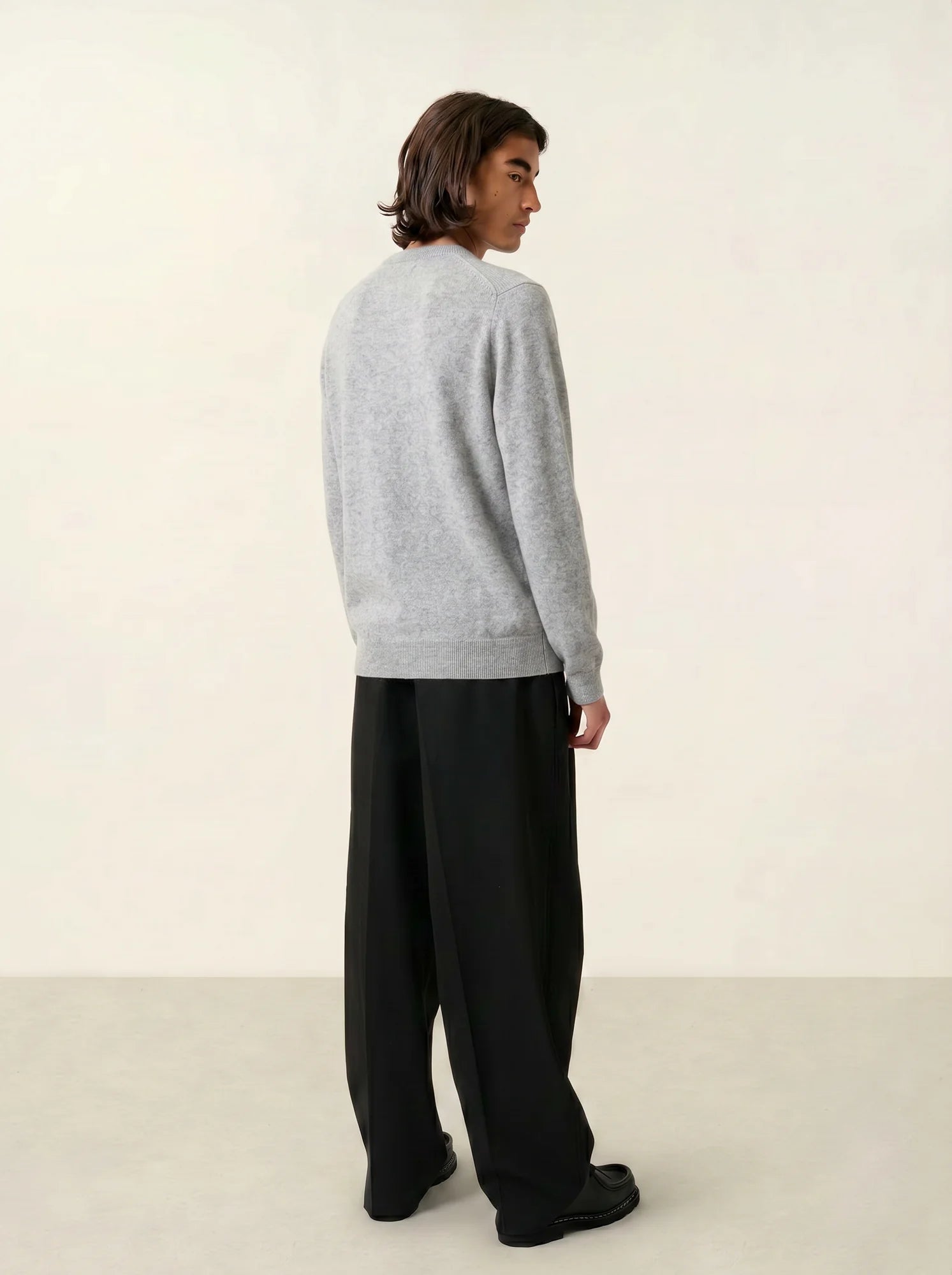 KUNDUM sweater mock neck heather cloud
