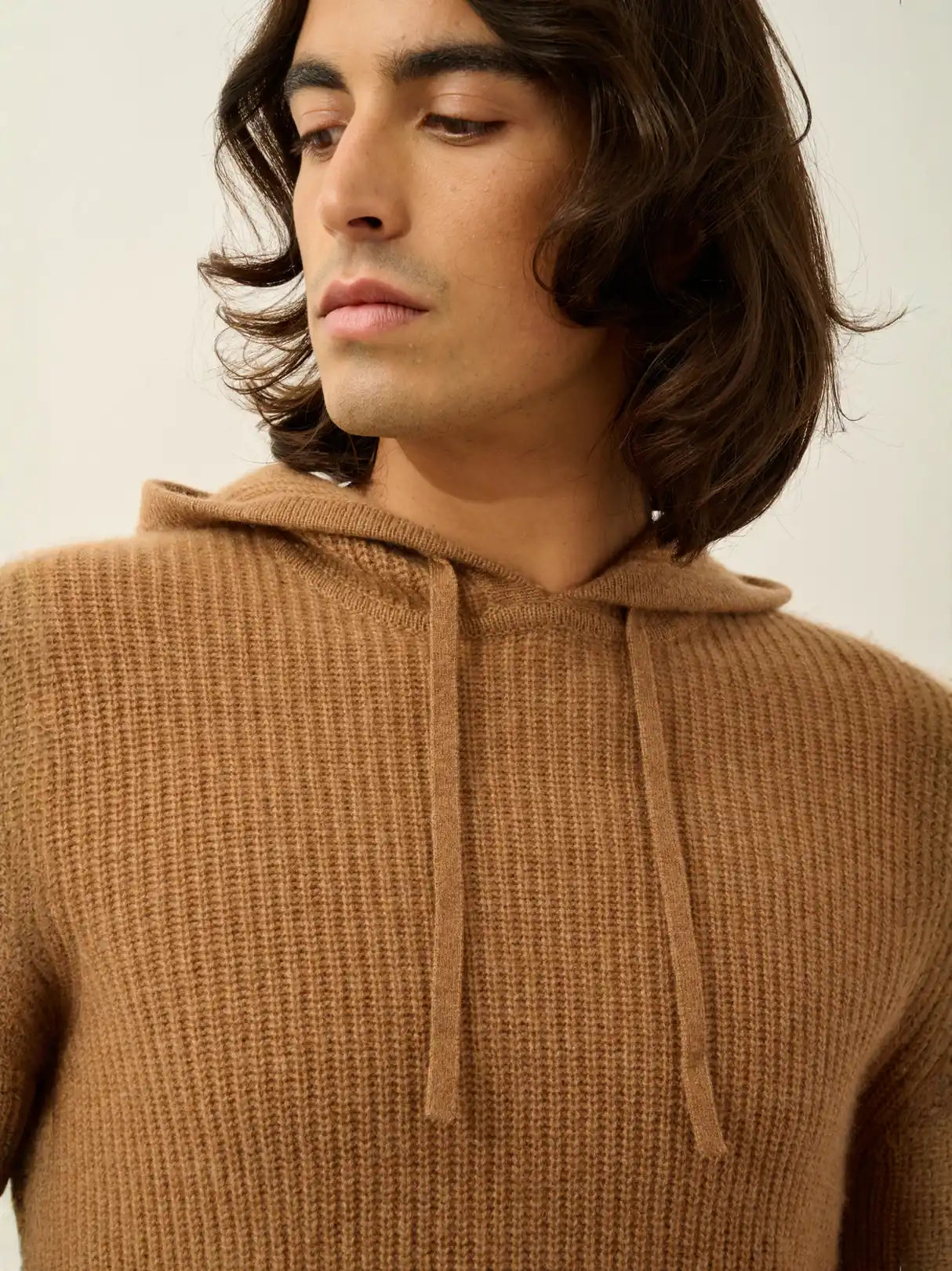 MIDA pullover mit kapuze 4-fädig haselnuss