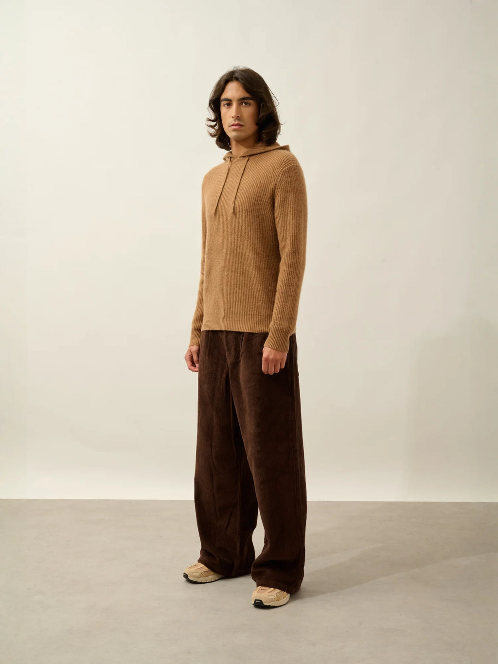 MIDA pullover mit kapuze 4-fädig haselnuss