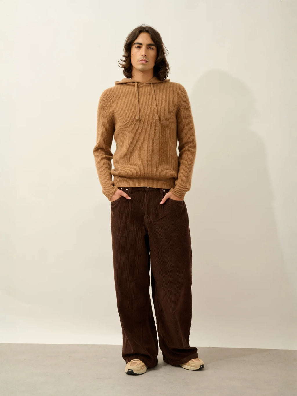 MIDA pullover mit kapuze 4-fädig haselnuss