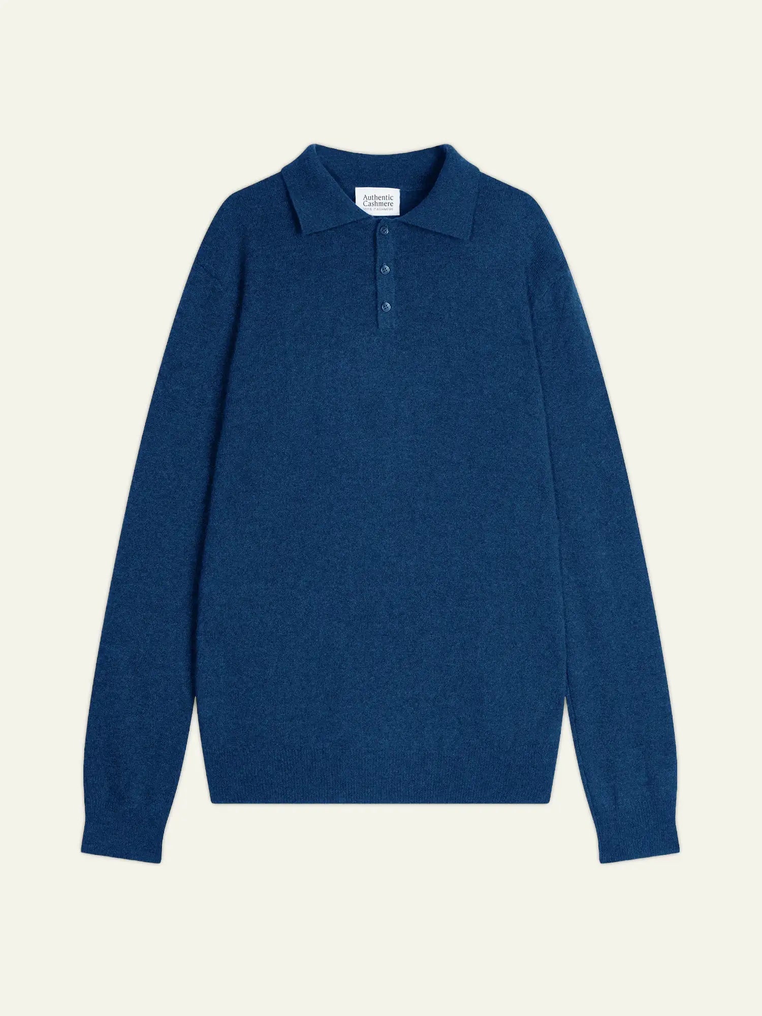 CHARVET poloshirt langarm blau meliert