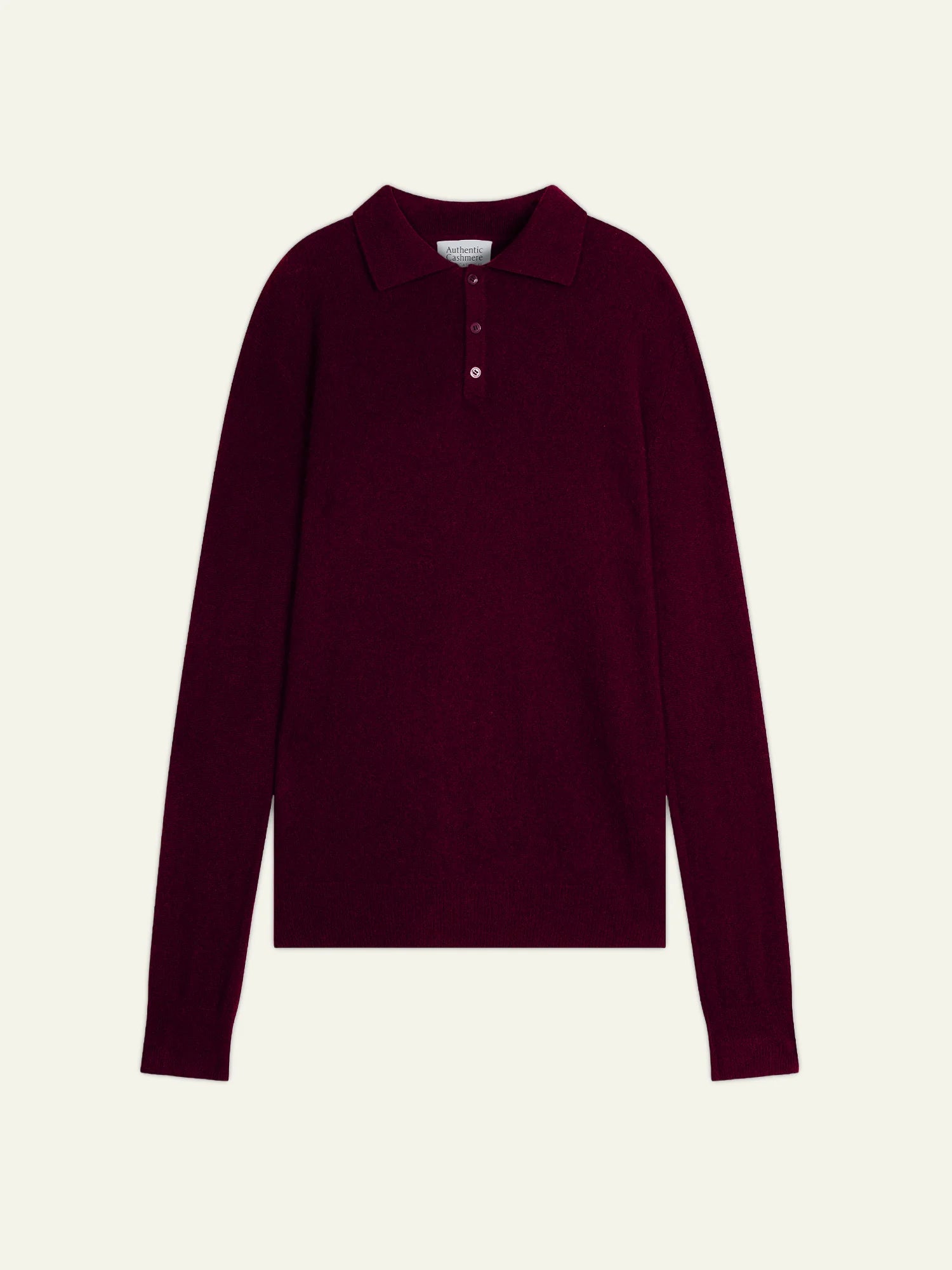 CHARVET polo manches longues mûre