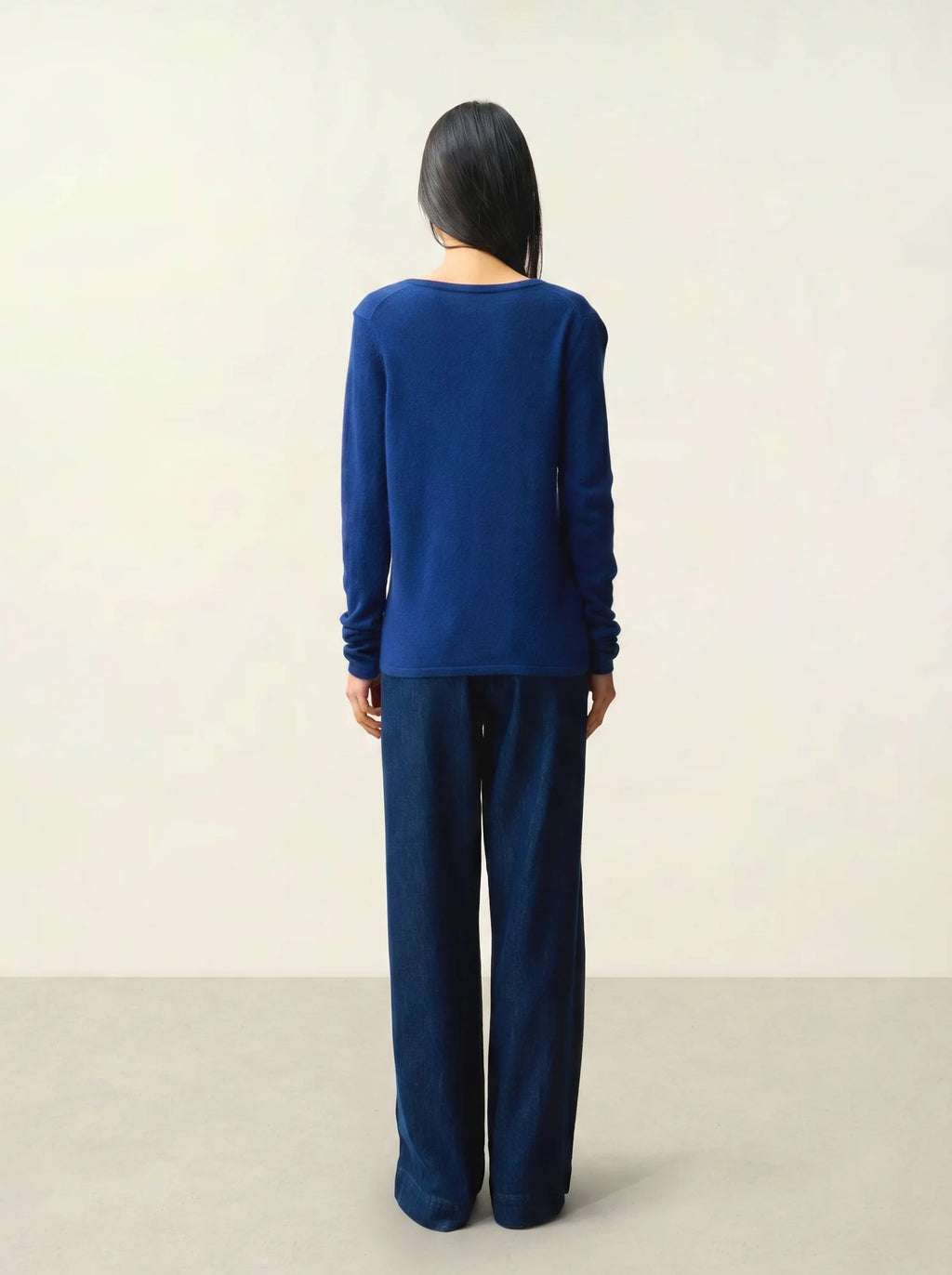 GABLE Pullover V-Ausschnitt geknöpft Mitternachtsblau