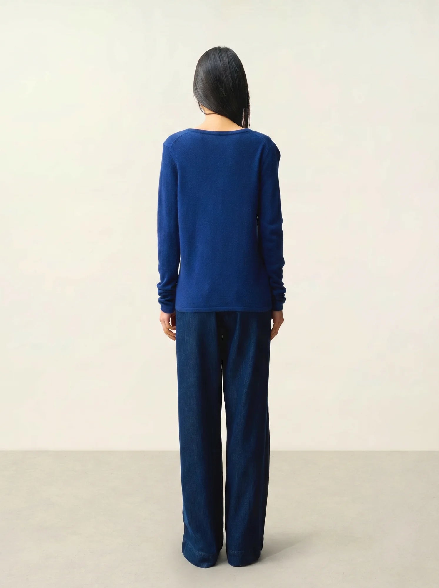 GABLE Pullover V-Ausschnitt geknöpft Mitternachtsblau