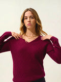 GRASMOOR pullover v-ausschnitt bordeaux