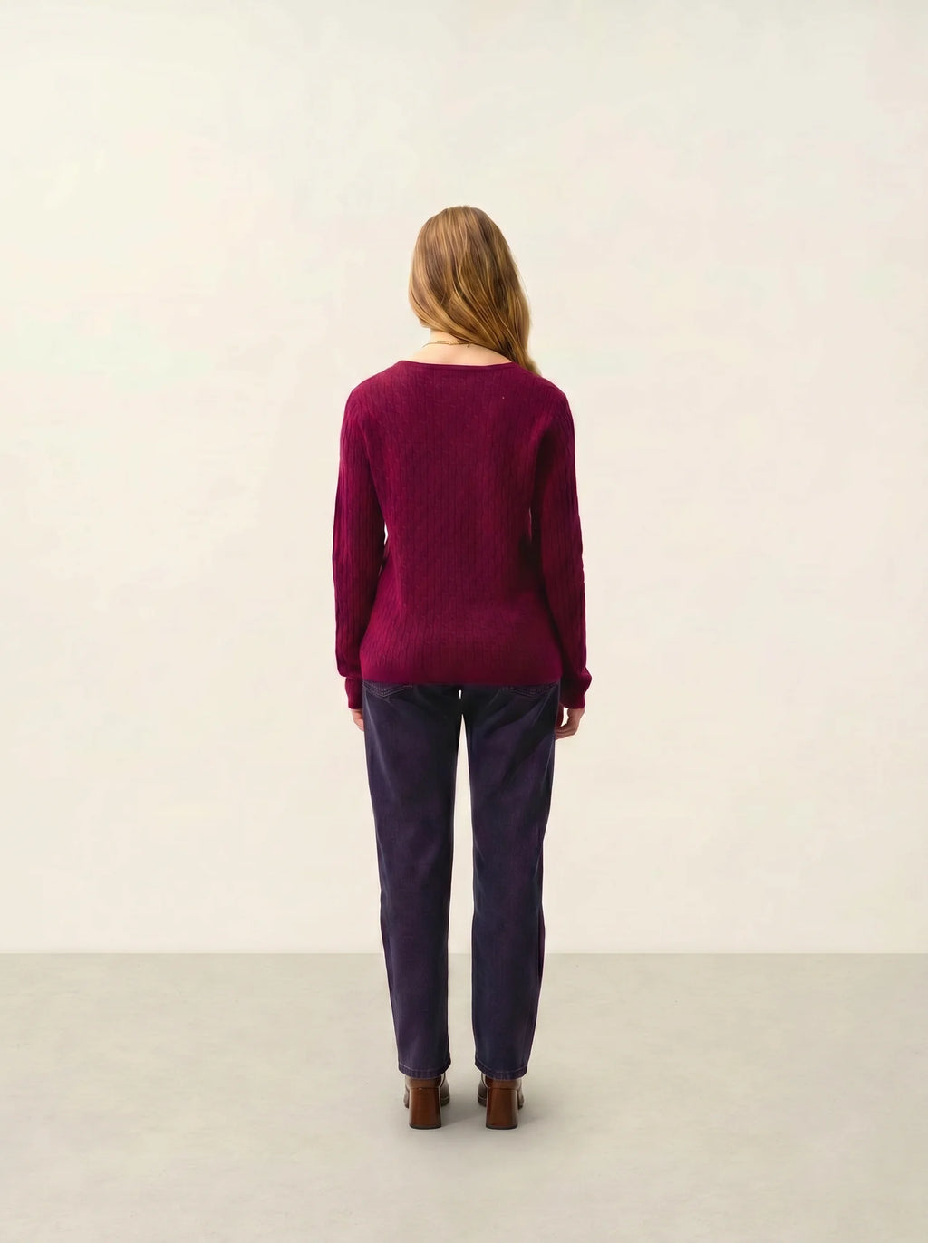 GRASMOOR pullover v-ausschnitt bordeaux