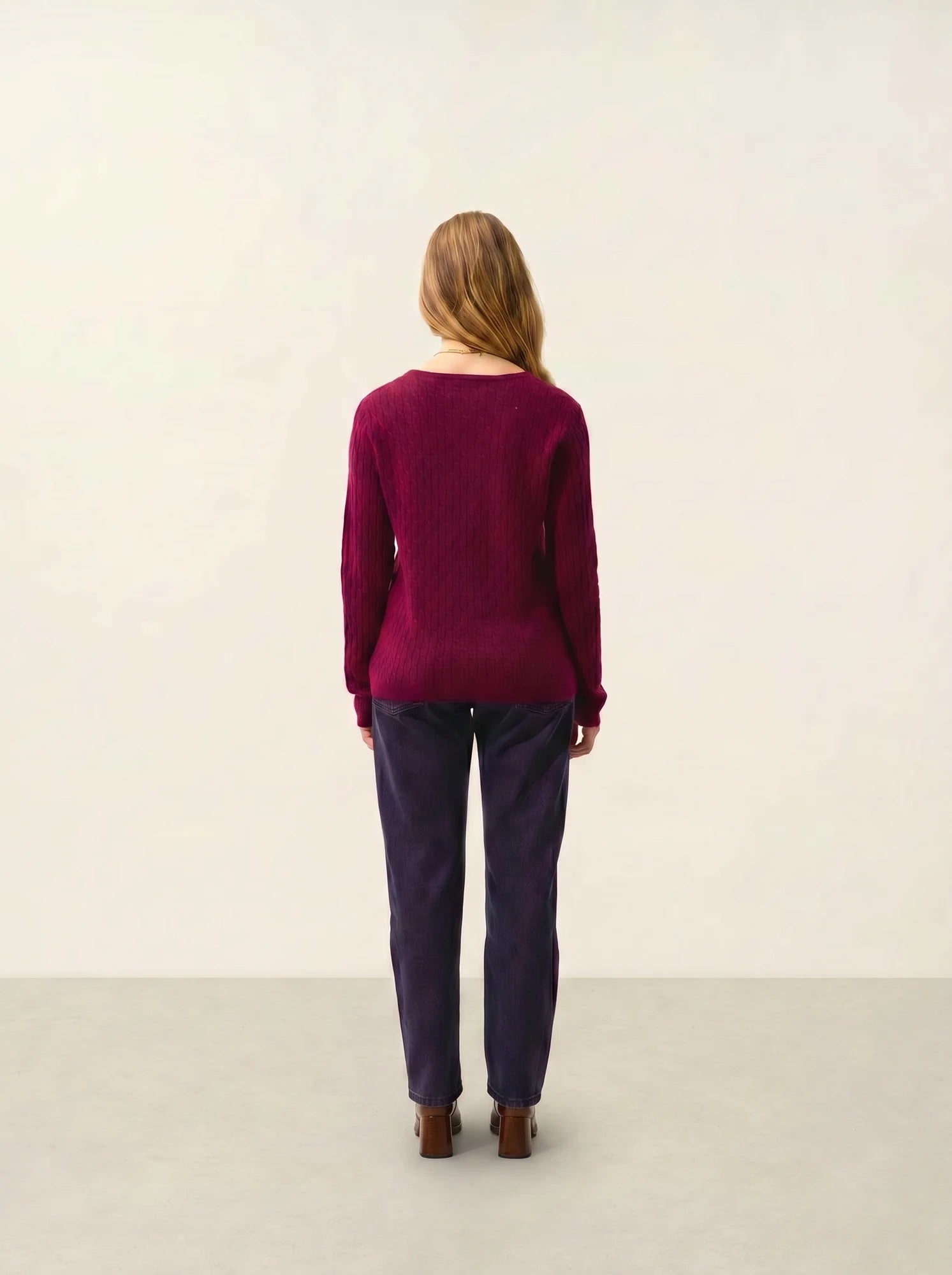 GRASMOOR pullover v-ausschnitt bordeaux