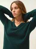 GRASMOOR pullover v-ausschnitt zypresse