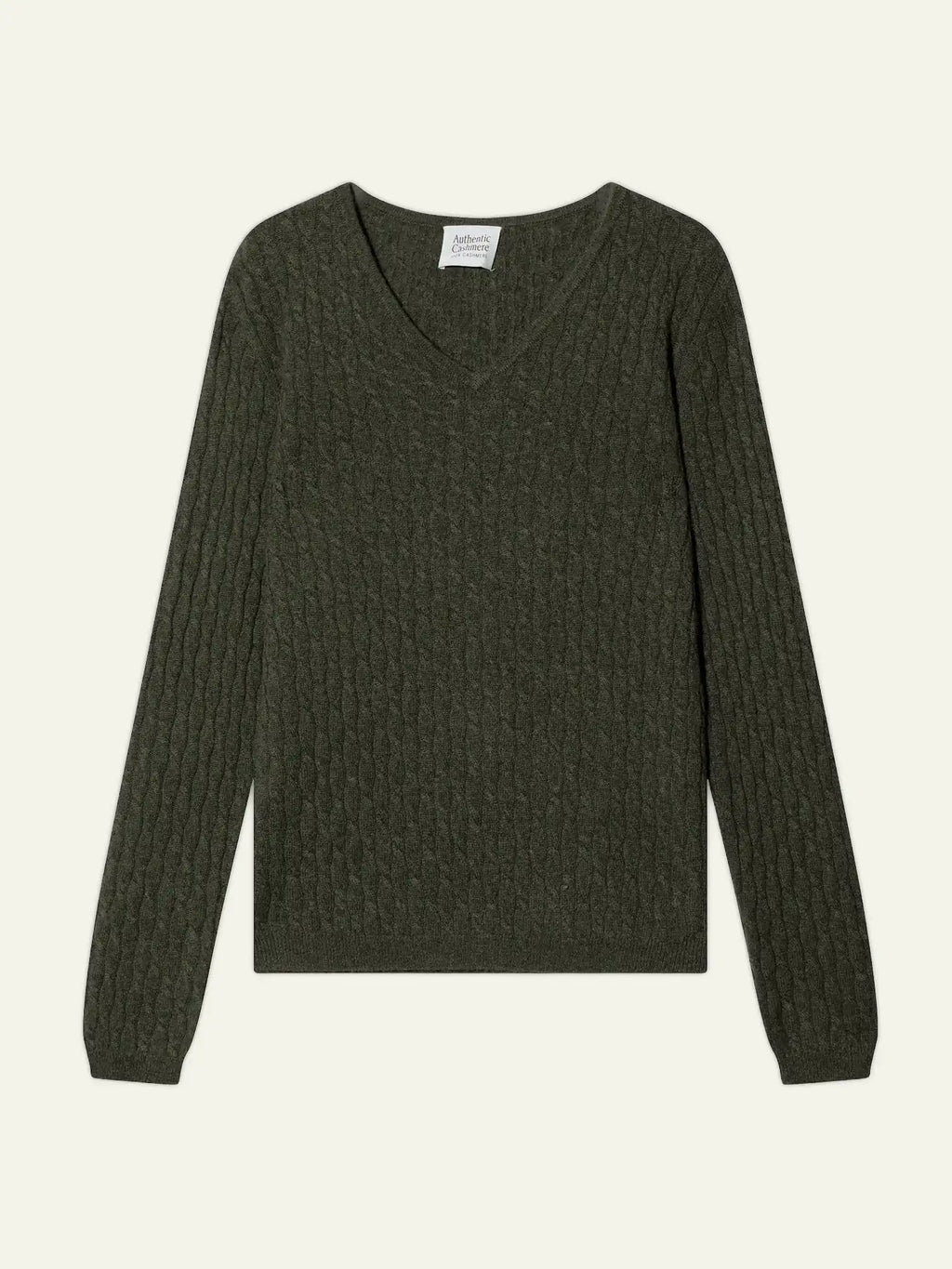 GRASMOOR pullover v-ausschnitt khaki meliert