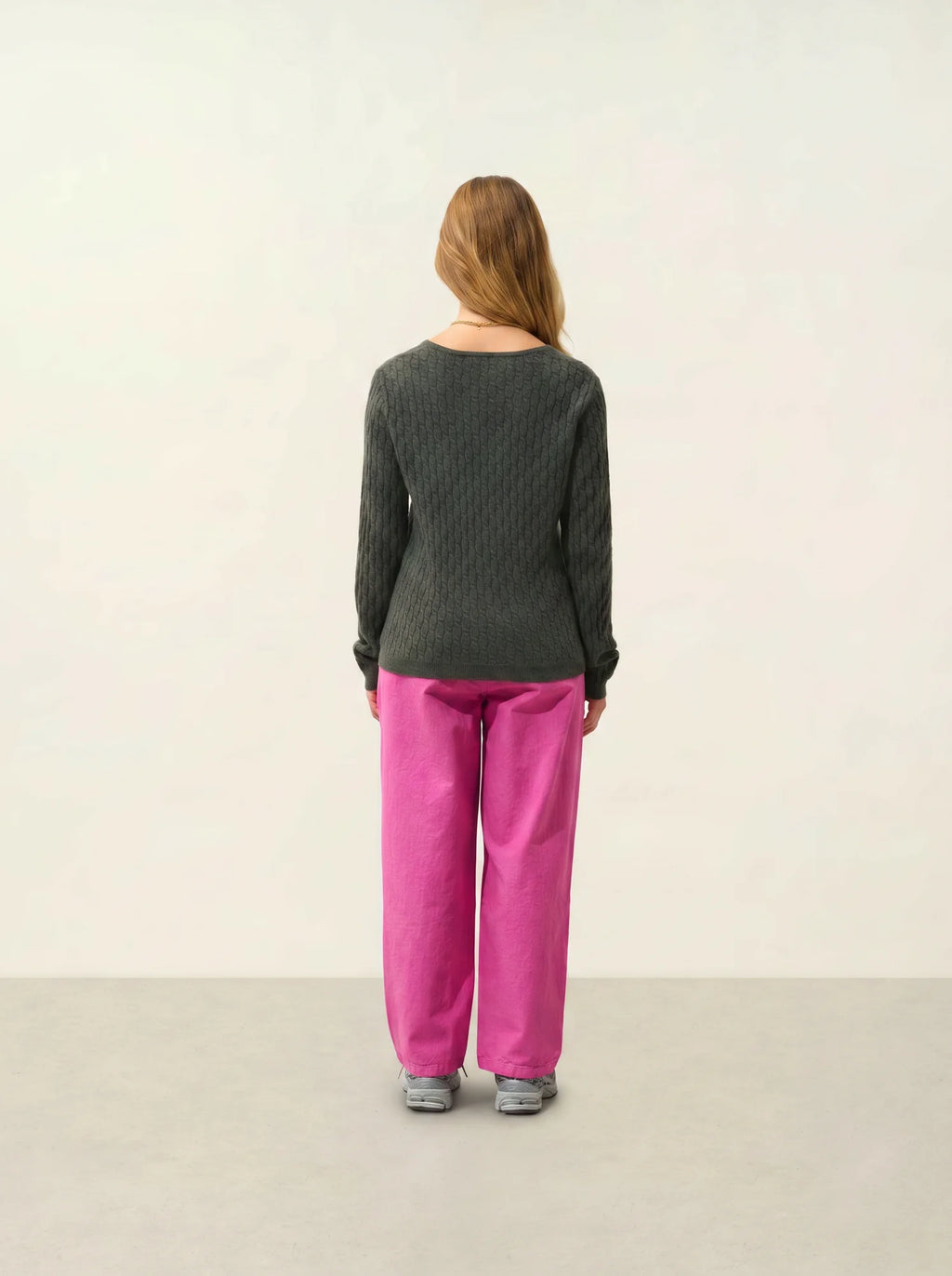 GRASMOOR pullover v-ausschnitt khaki meliert