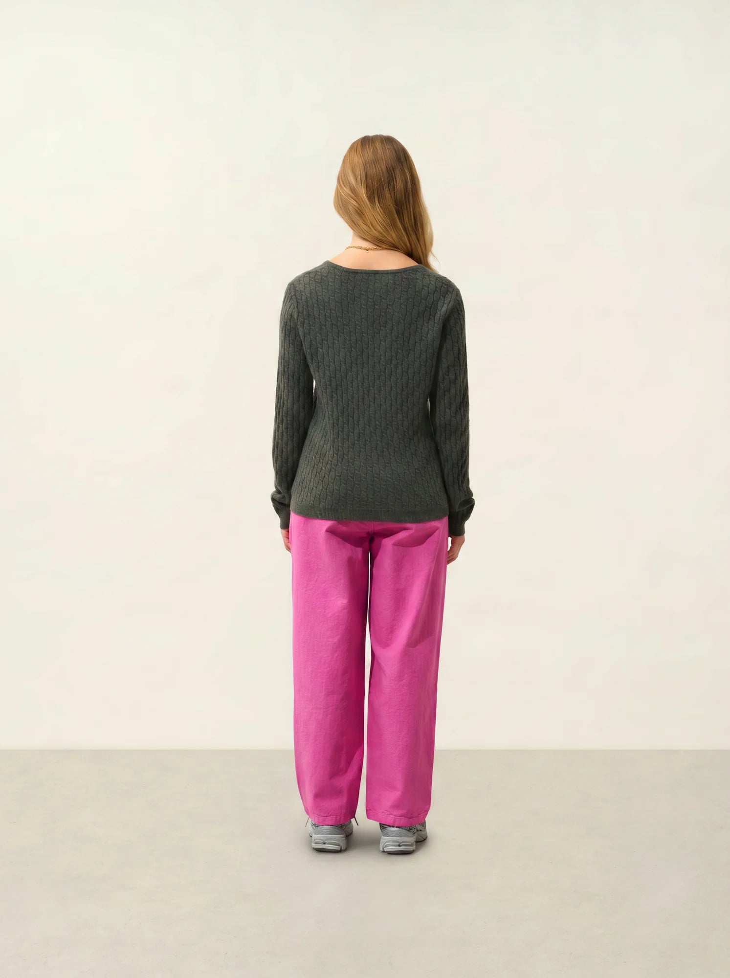 GRASMOOR pullover v-ausschnitt khaki meliert