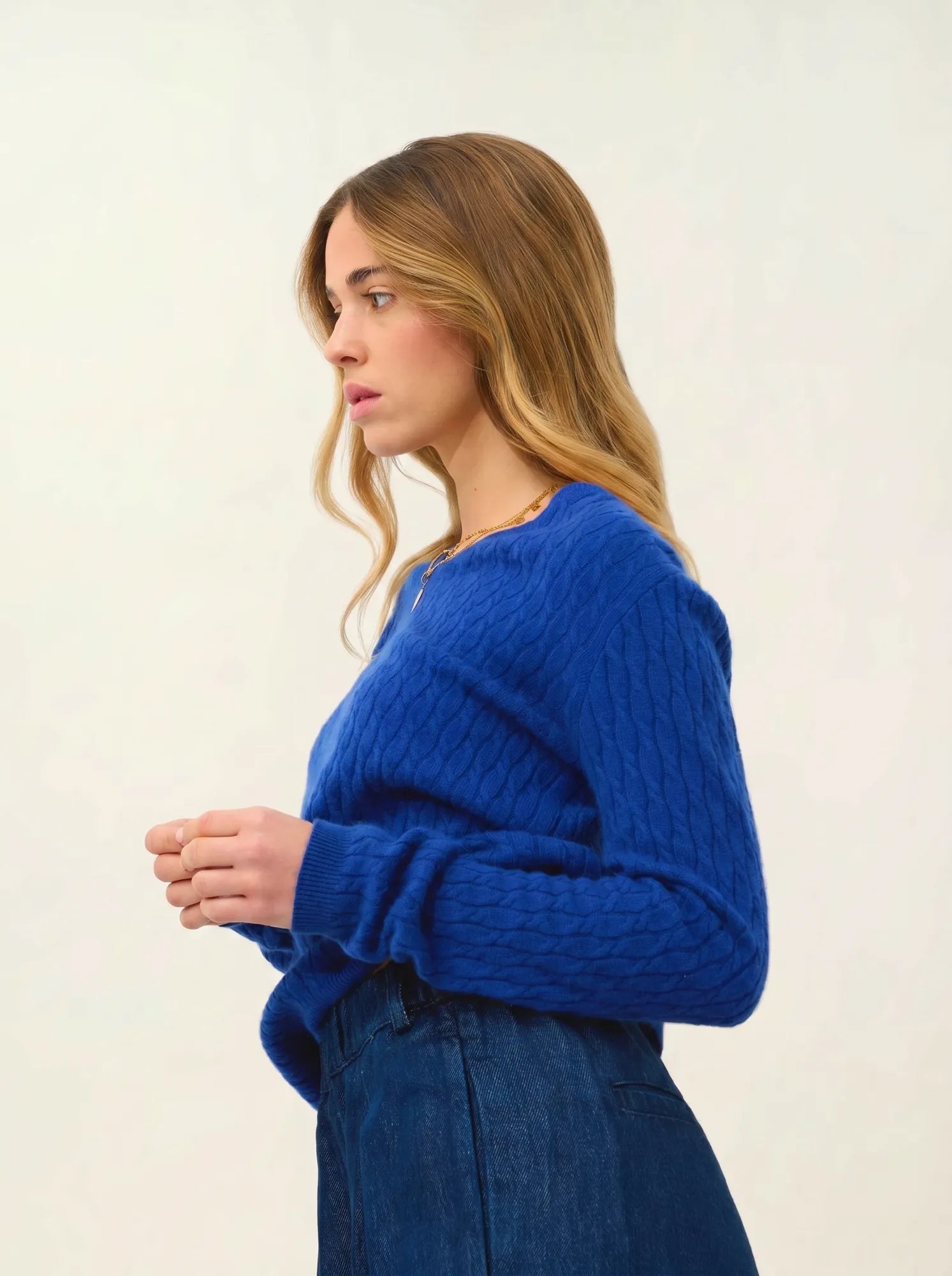 GRASMOOR pullover v-ausschnitt ultramarin