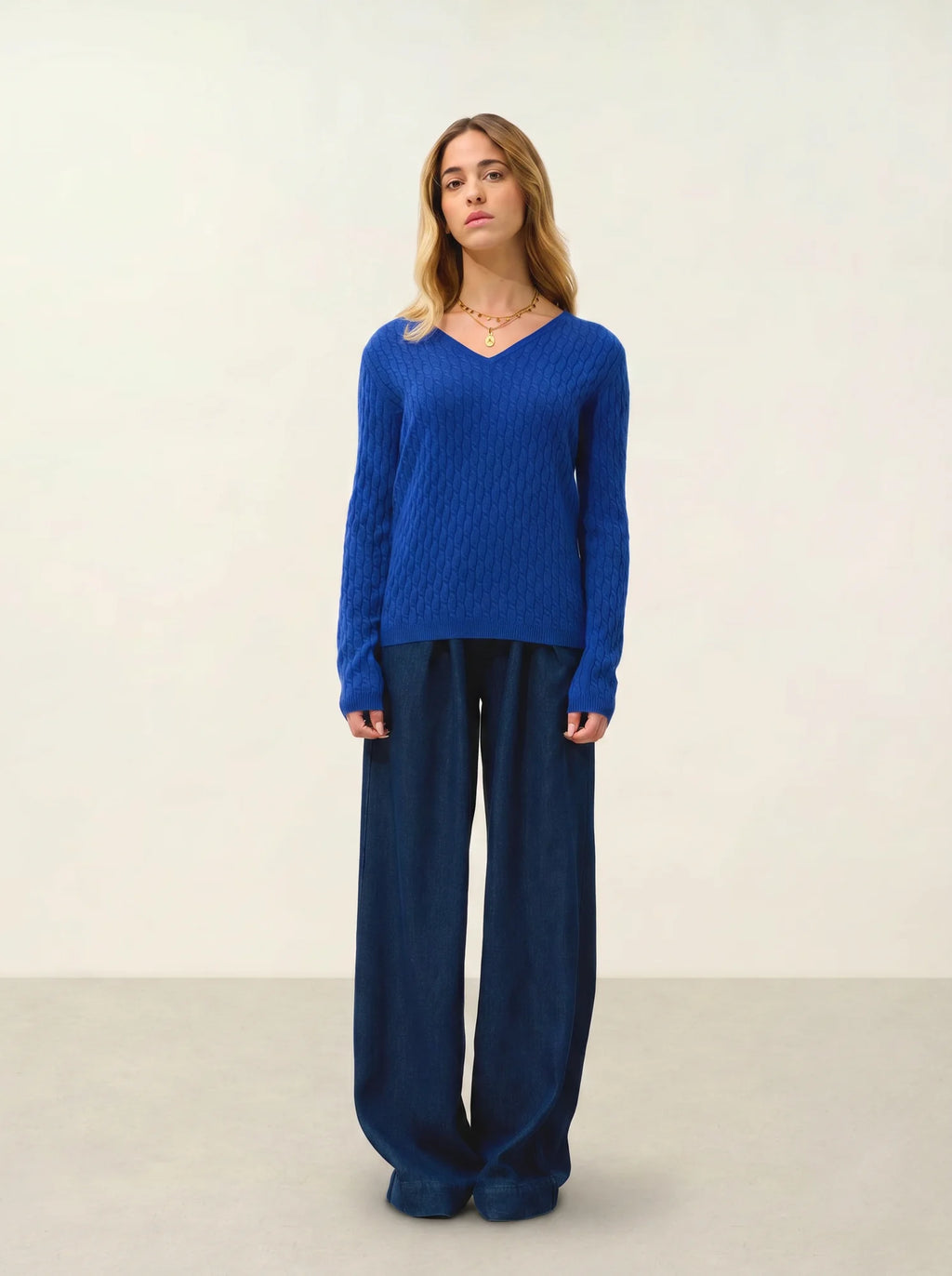 GRASMOOR pullover v-ausschnitt ultramarin