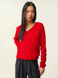 GRASMOOR pullover v-ausschnitt rot