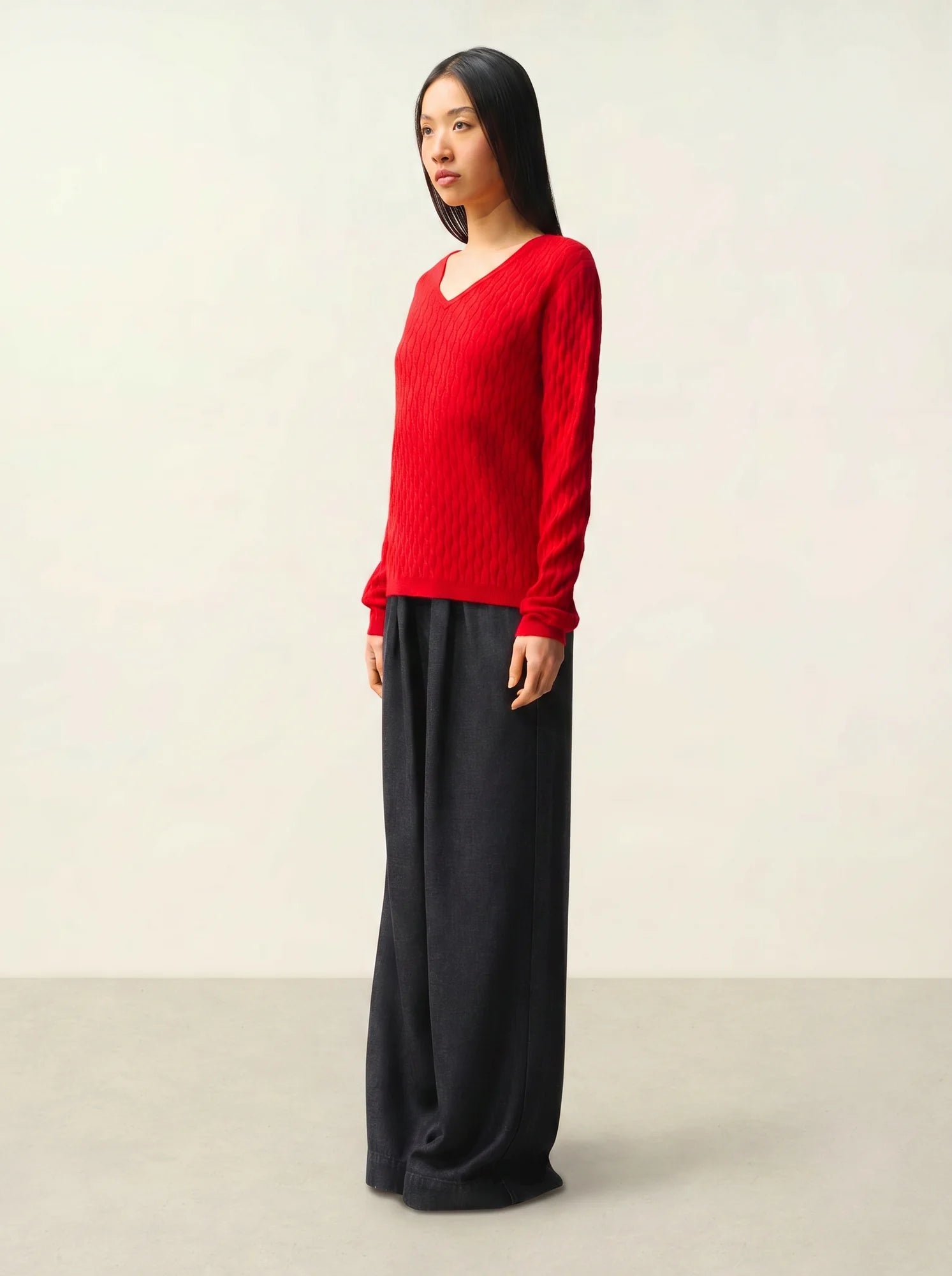 GRASMOOR pullover v-ausschnitt rot