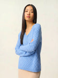 GRASMOOR pullover v-ausschnitt himmelblau